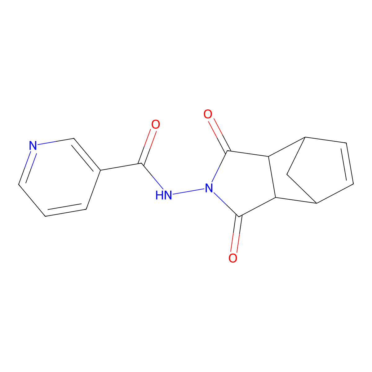 N-(1,3-dioxo-1,3,3a,4,7,7a-hexahydro-2H-4,7-methanoisoindol-2-yl)pyridine-3-carboxamide molecular structure, CAS 340982-95-8