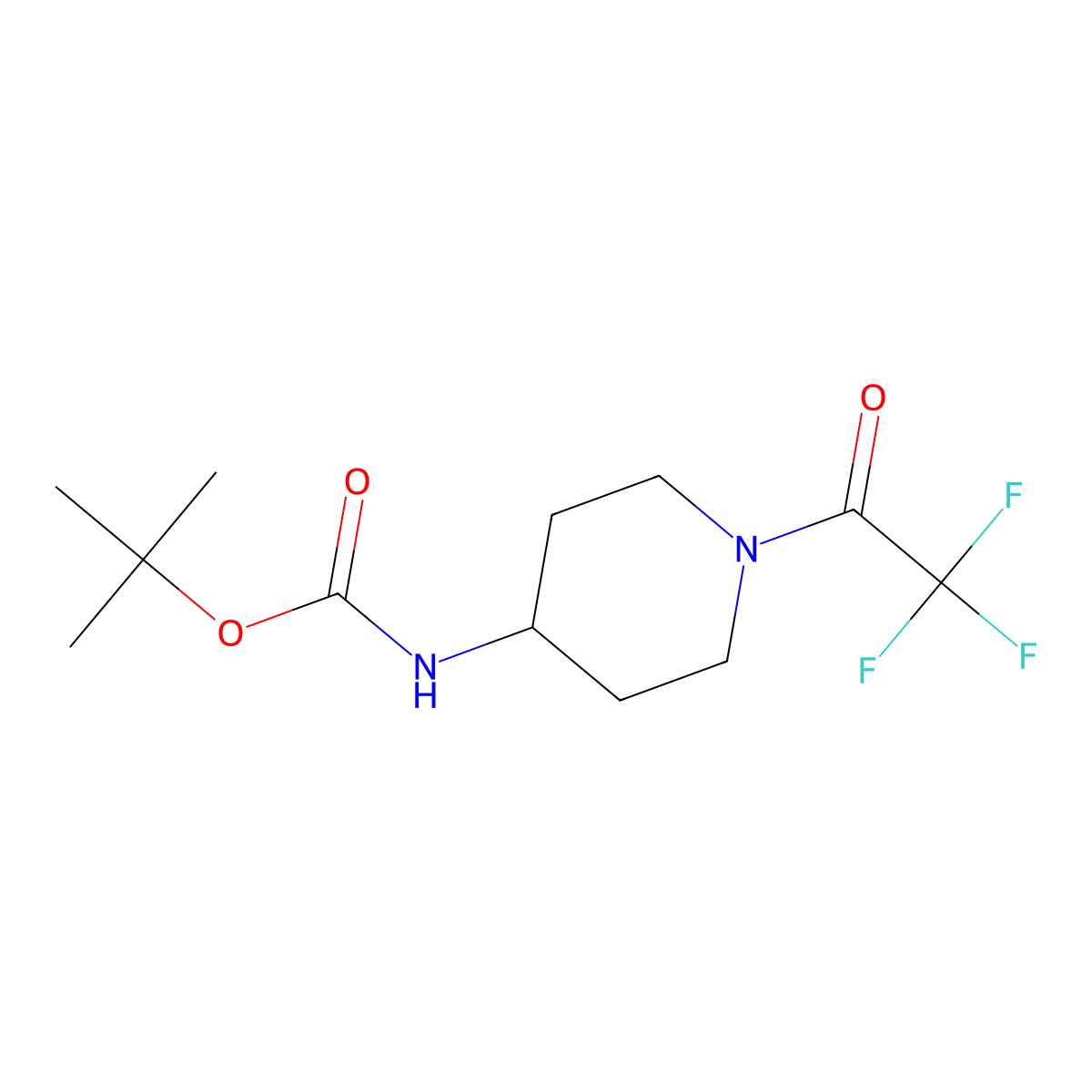 Carbamic acid, [1-(trifluoroacetyl)-4-piperidinyl]-, 1,1-dimethylethyl ester molecular structure, CAS 340984-90-9