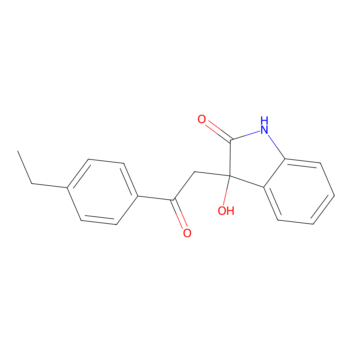 3-[2-(4-ethylphenyl)-2-oxoethyl]-3-hydroxy-1,3-dihydro-2H-indol-2-one molecular structure, CAS 340988-22-9