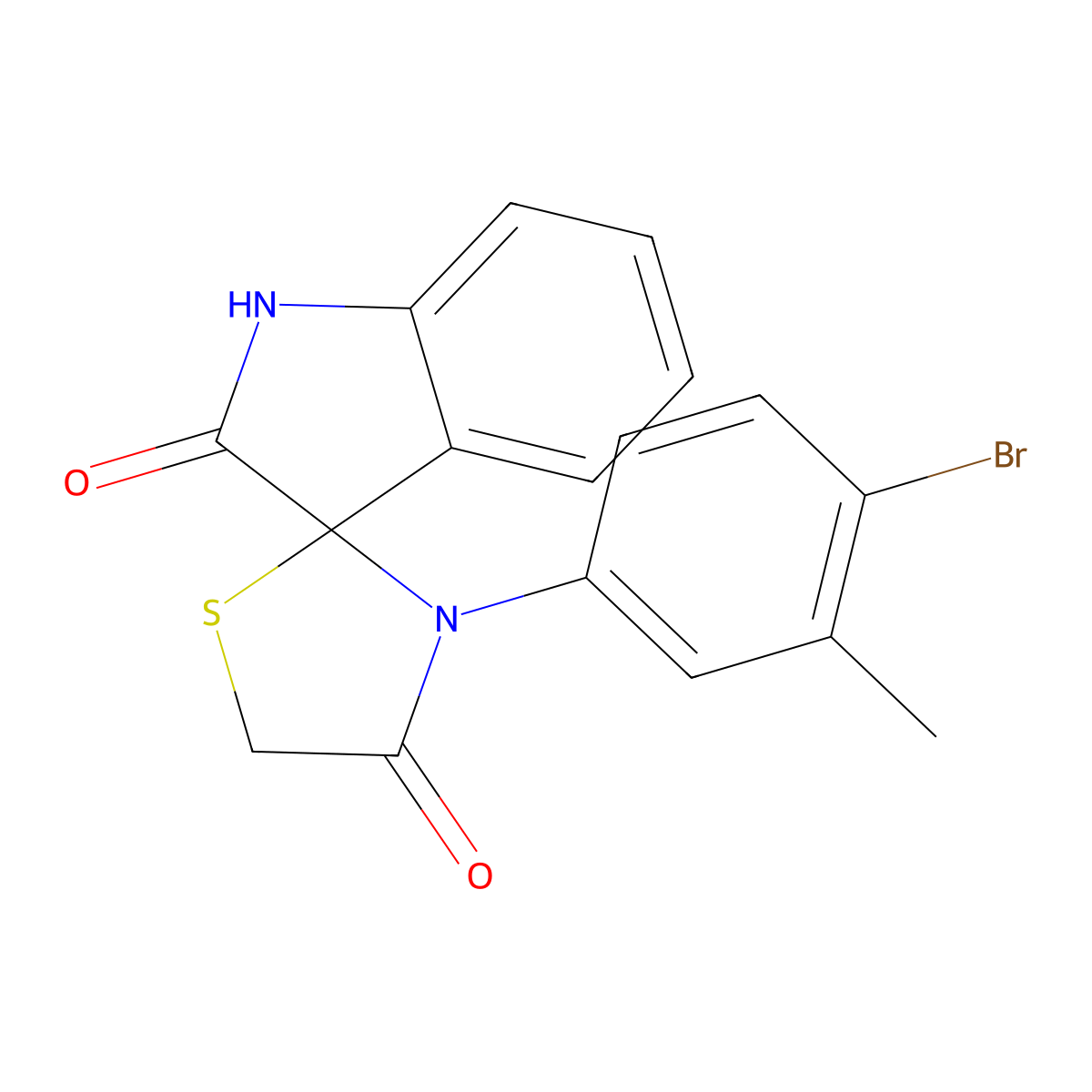 3-(4-bromo-3-methylphenyl)spiro[1,3-thiazolidine-2,3'-1H-indole]-2',4-dione molecular structure, CAS 340988-37-6