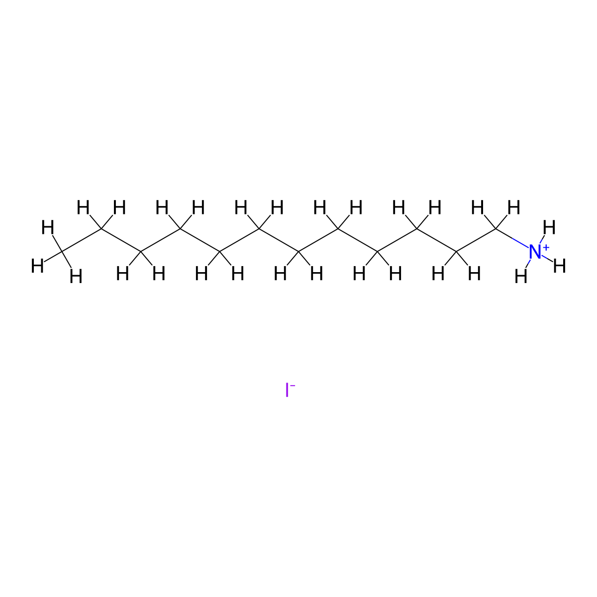 Dodecylamine Hydroiodide molecular structure, CAS 34099-97-3
