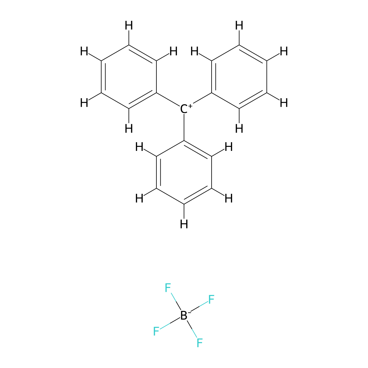 Triphenylcarbenium tetrafluoroborate molecular structure, CAS 341-02-6