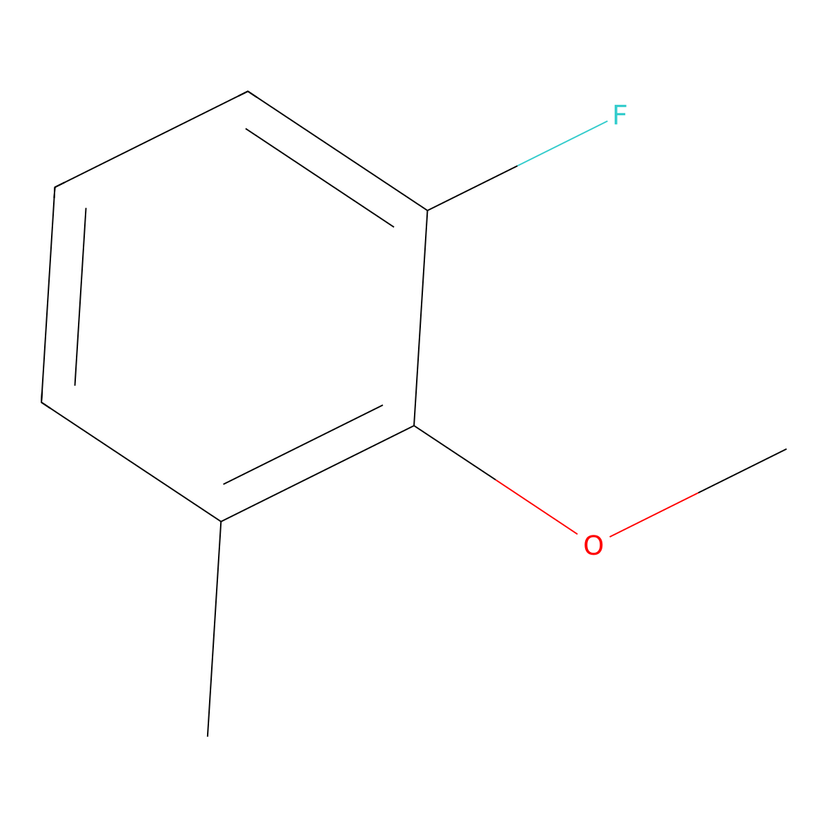 1-Fluoro-2-methoxy-3-methylbenzene molecular structure, CAS 341-26-4