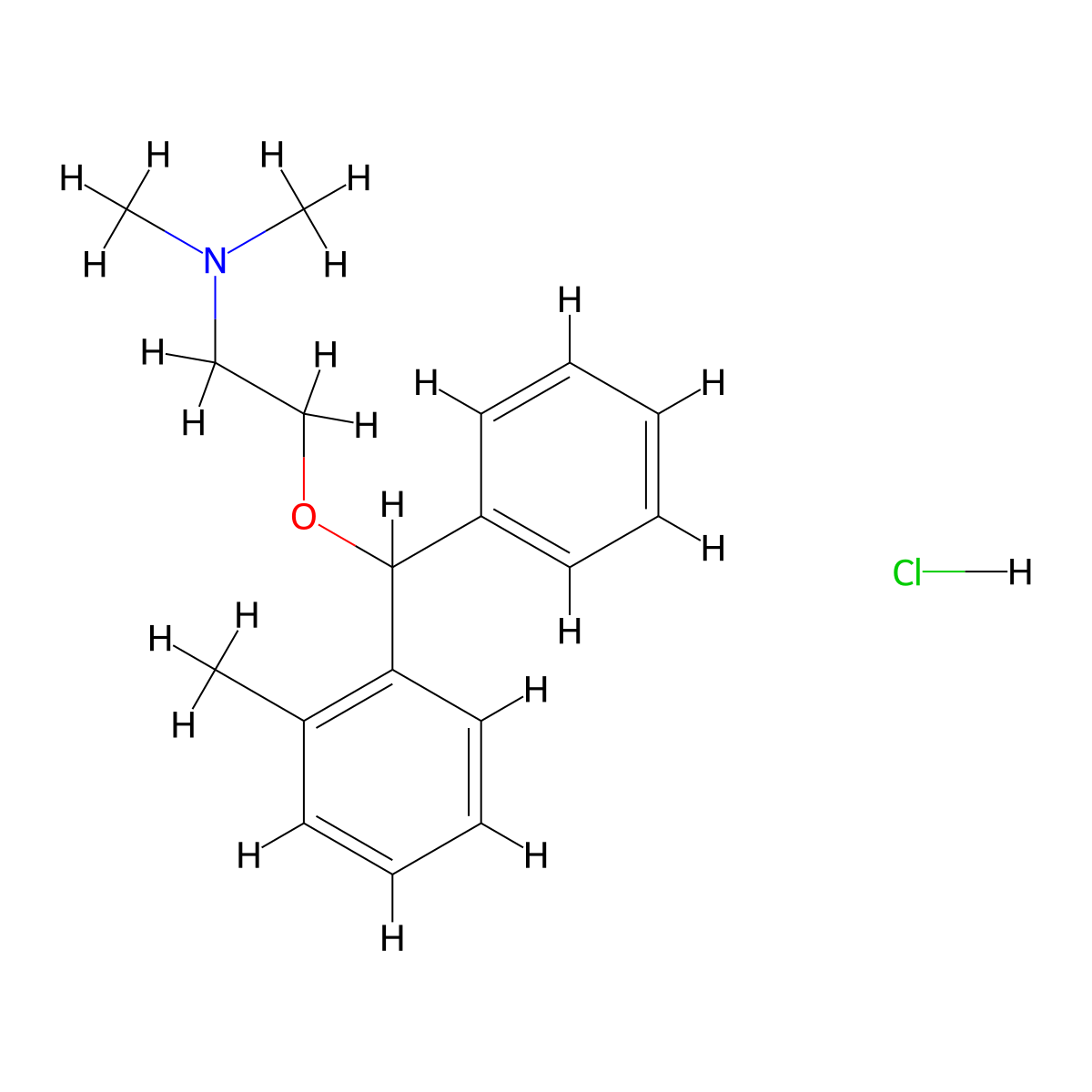Orphenadrine Hydrochloride molecular structure, CAS 341-69-5