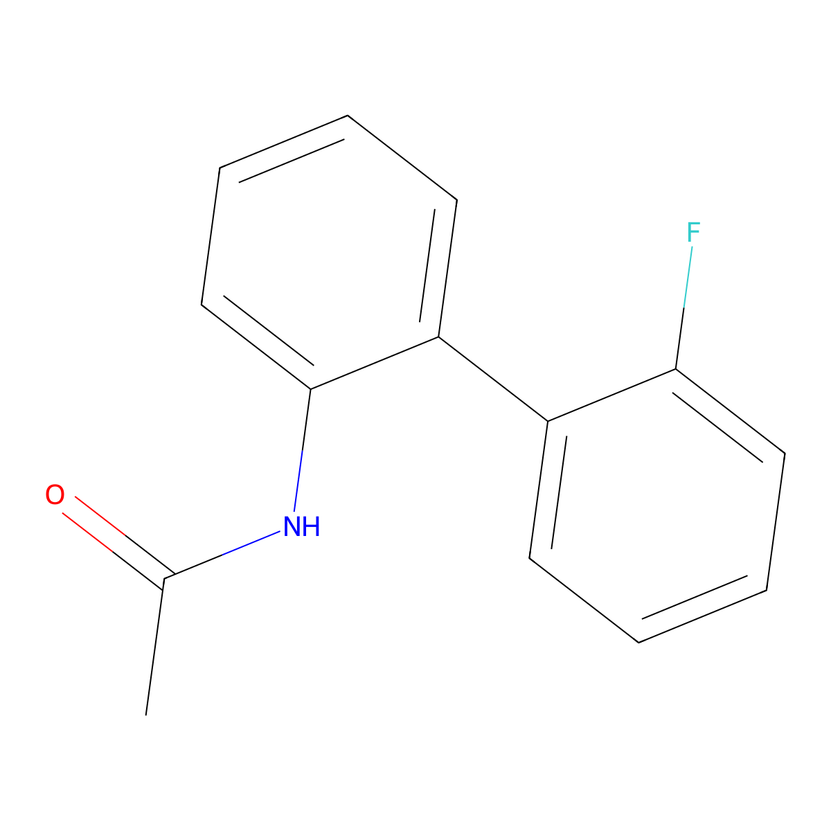 N-{2'-fluoro-[1,1'-biphenyl]-2-yl}acetamide molecular structure, CAS 341-77-5