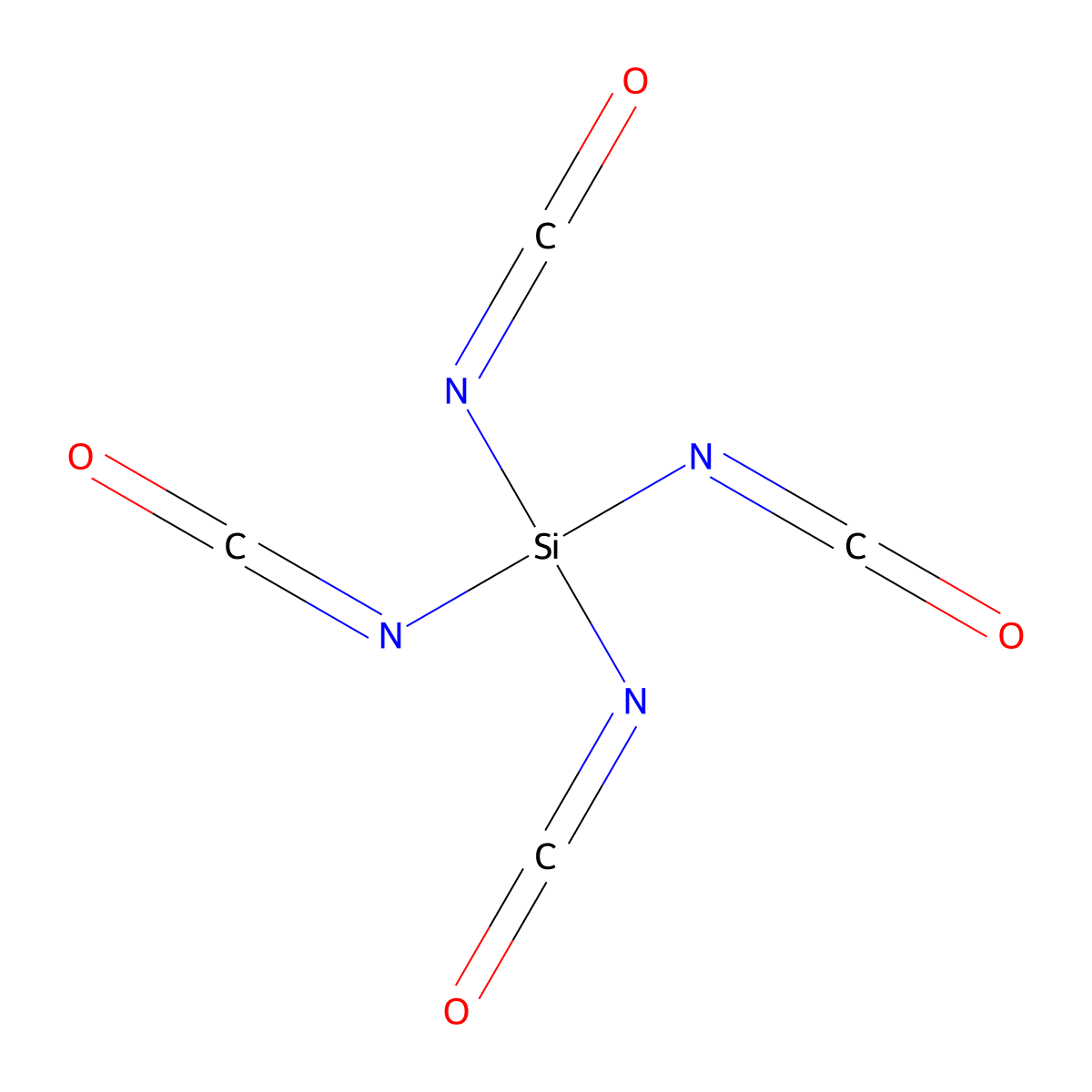 Tetraisocyanatosilane molecular structure, CAS 3410-77-3