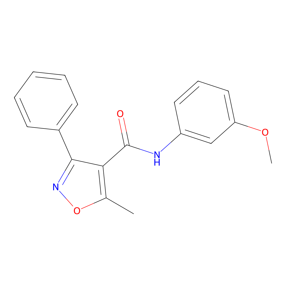 N-(3-methoxyphenyl)-5-methyl-3-phenyl-1,2-oxazole-4-carboxamide molecular structure, CAS 341001-36-3