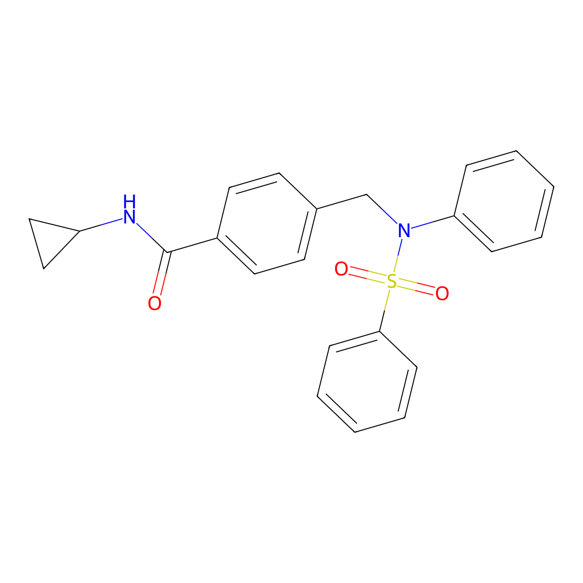 N-cyclopropyl-4-{[phenyl(phenylsulfonyl)amino]methyl}benzamide molecular structure, CAS 341002-24-2