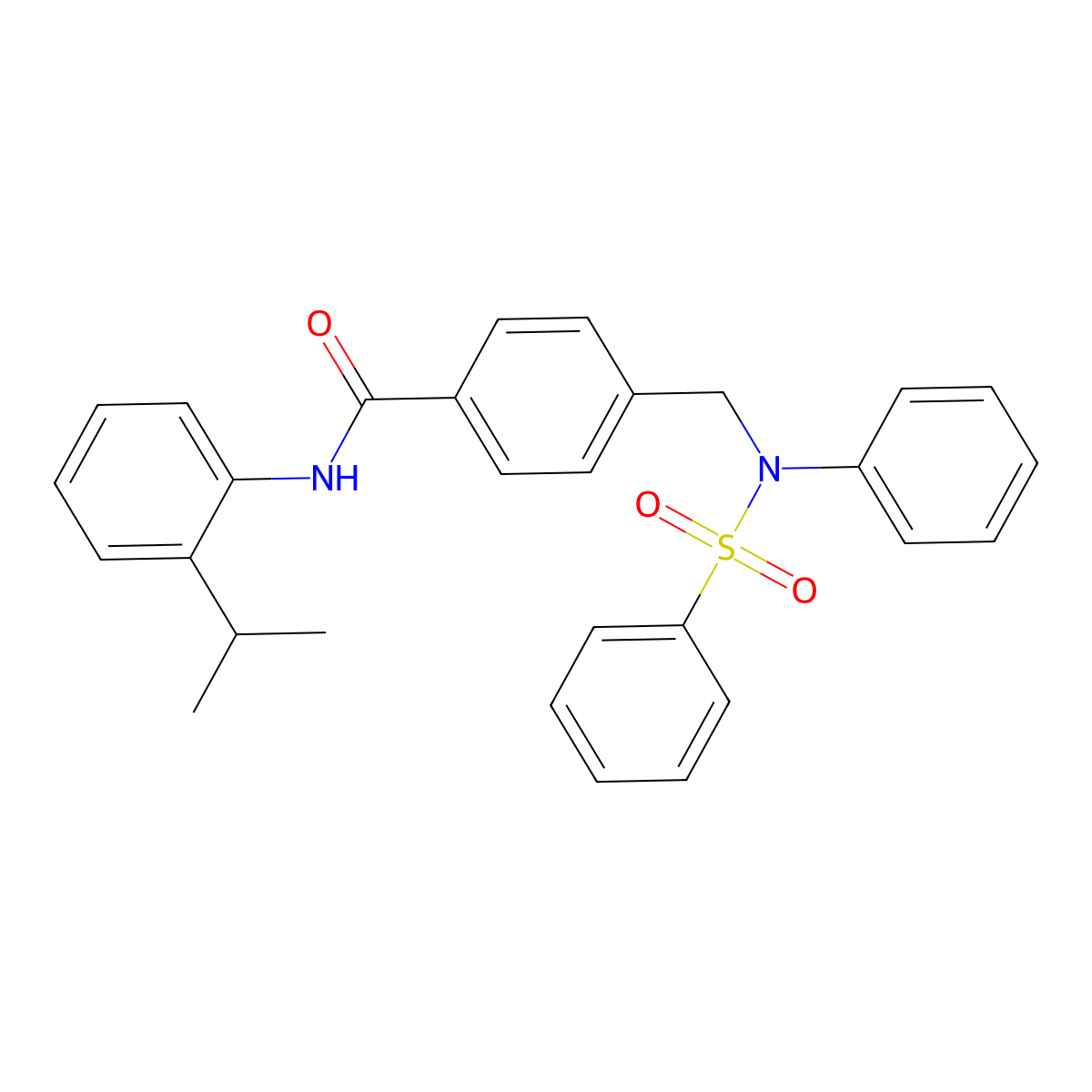 4-[[N-(benzenesulfonyl)anilino]methyl]-N-(2-propan-2-ylphenyl)benzamide molecular structure, CAS 341002-25-3