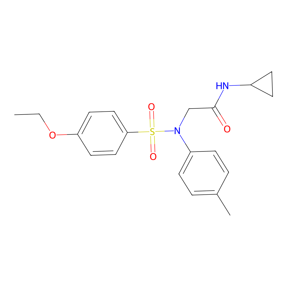 N-cyclopropyl-N~2~-[(4-ethoxyphenyl)sulfonyl]-N~2~-(4-methylphenyl)glycinamide molecular structure, CAS 341002-46-8