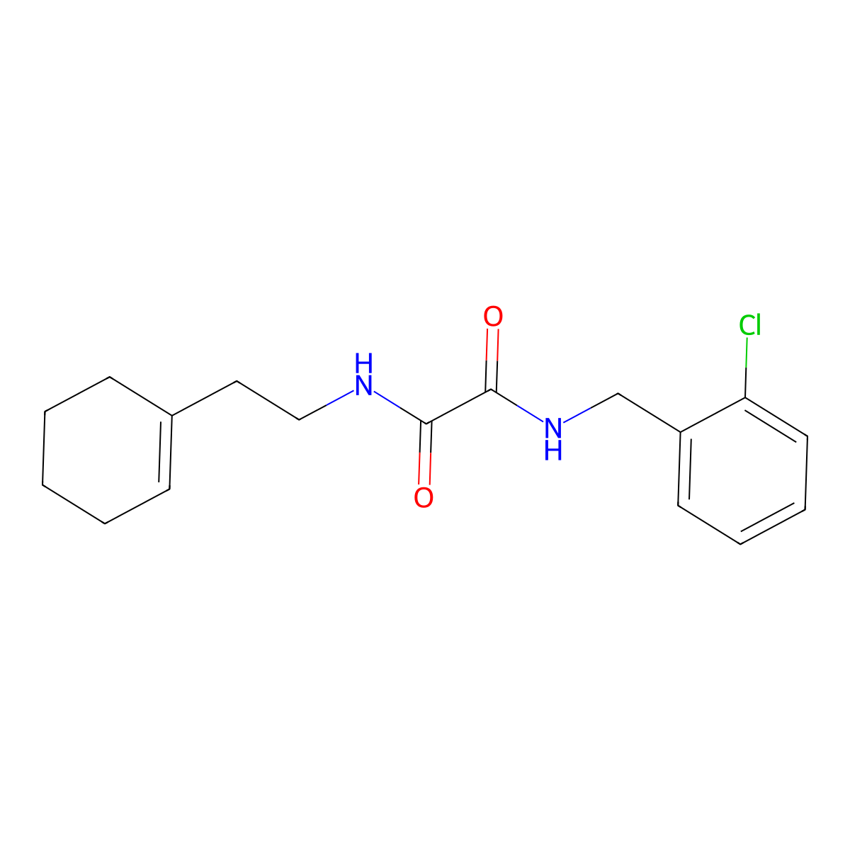 N'-[(2-chlorophenyl)methyl]-N-[2-(cyclohexen-1-yl)ethyl]oxamide molecular structure, CAS 341004-83-9