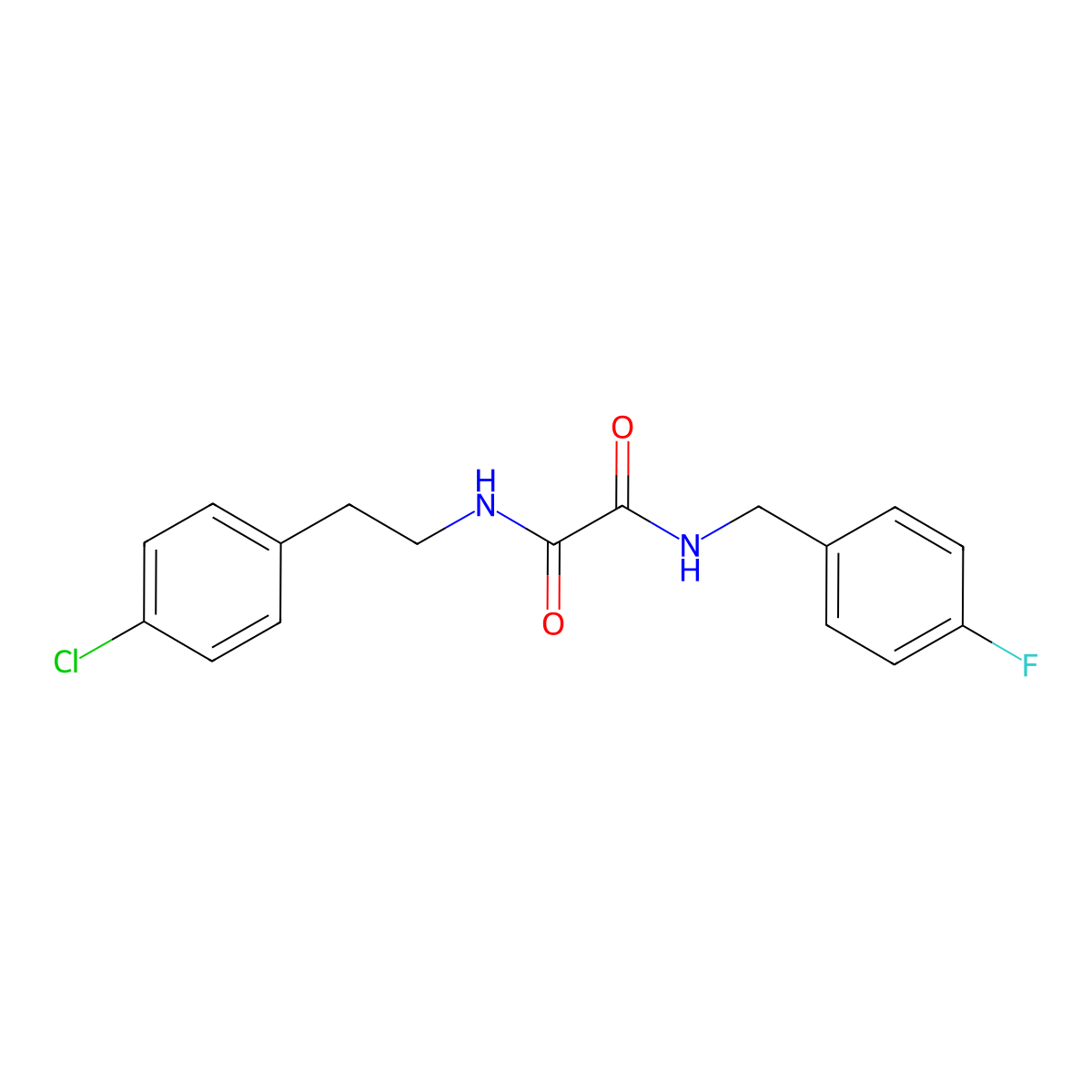N1-(4-chlorophenethyl)-N2-(4-fluorobenzyl)oxalamide molecular structure, CAS 341004-94-2