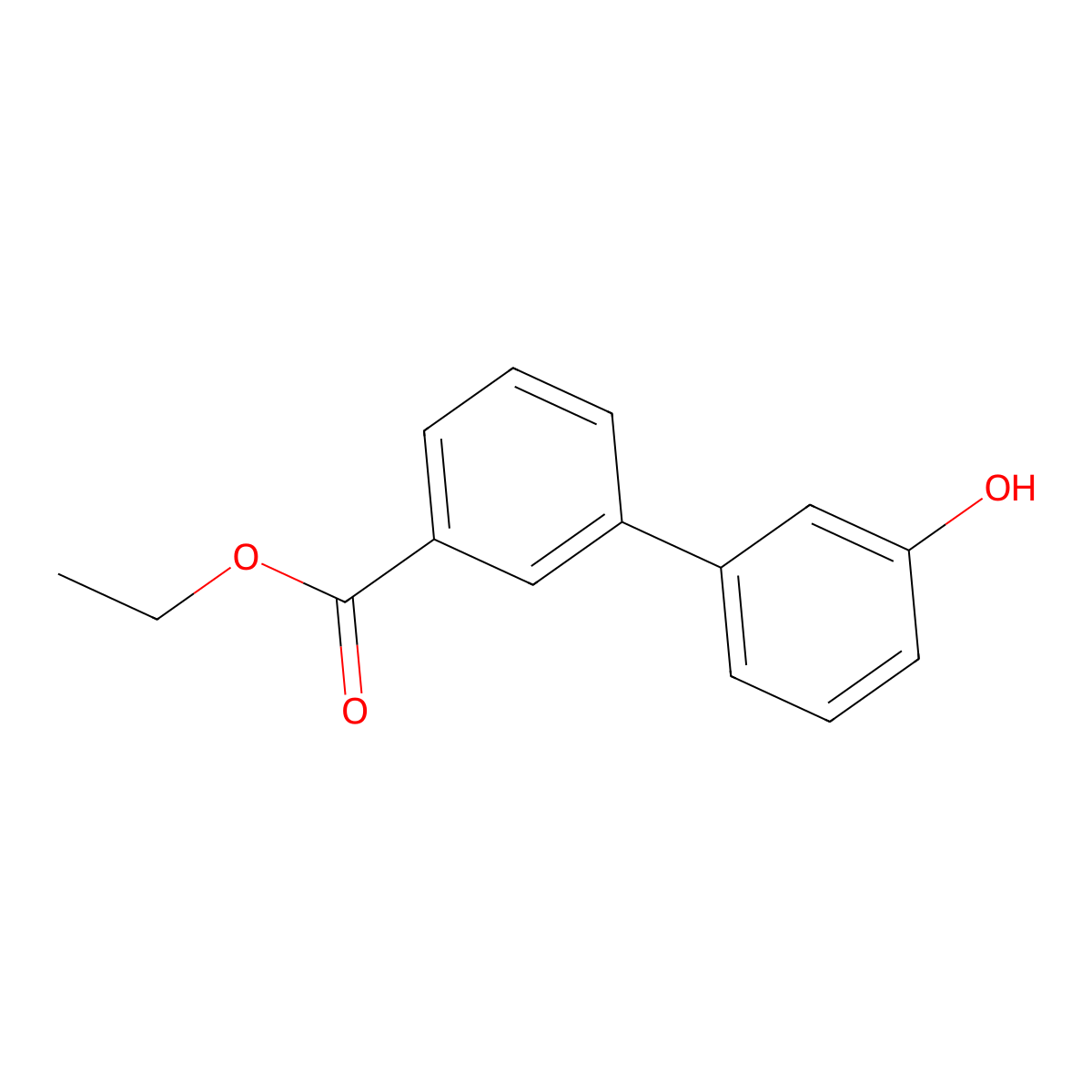 3'-Hydroxy-biphenyl-3-carboxylic acid ethyl ester molecular structure, CAS 341005-98-9