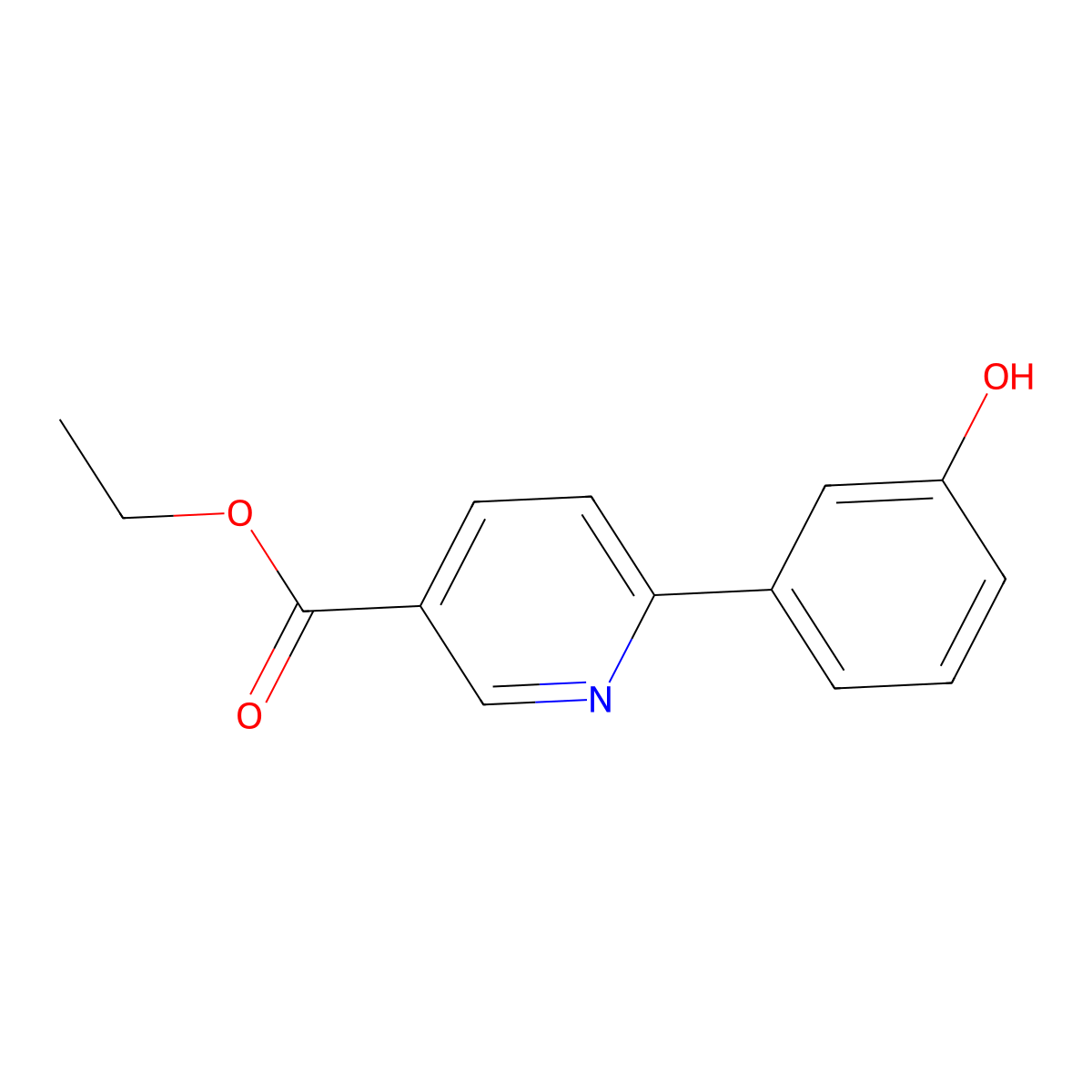 Ethyl6-(3-hydroxyphenyl)pyridine-3-carboxylate molecular structure, CAS 341006-15-3