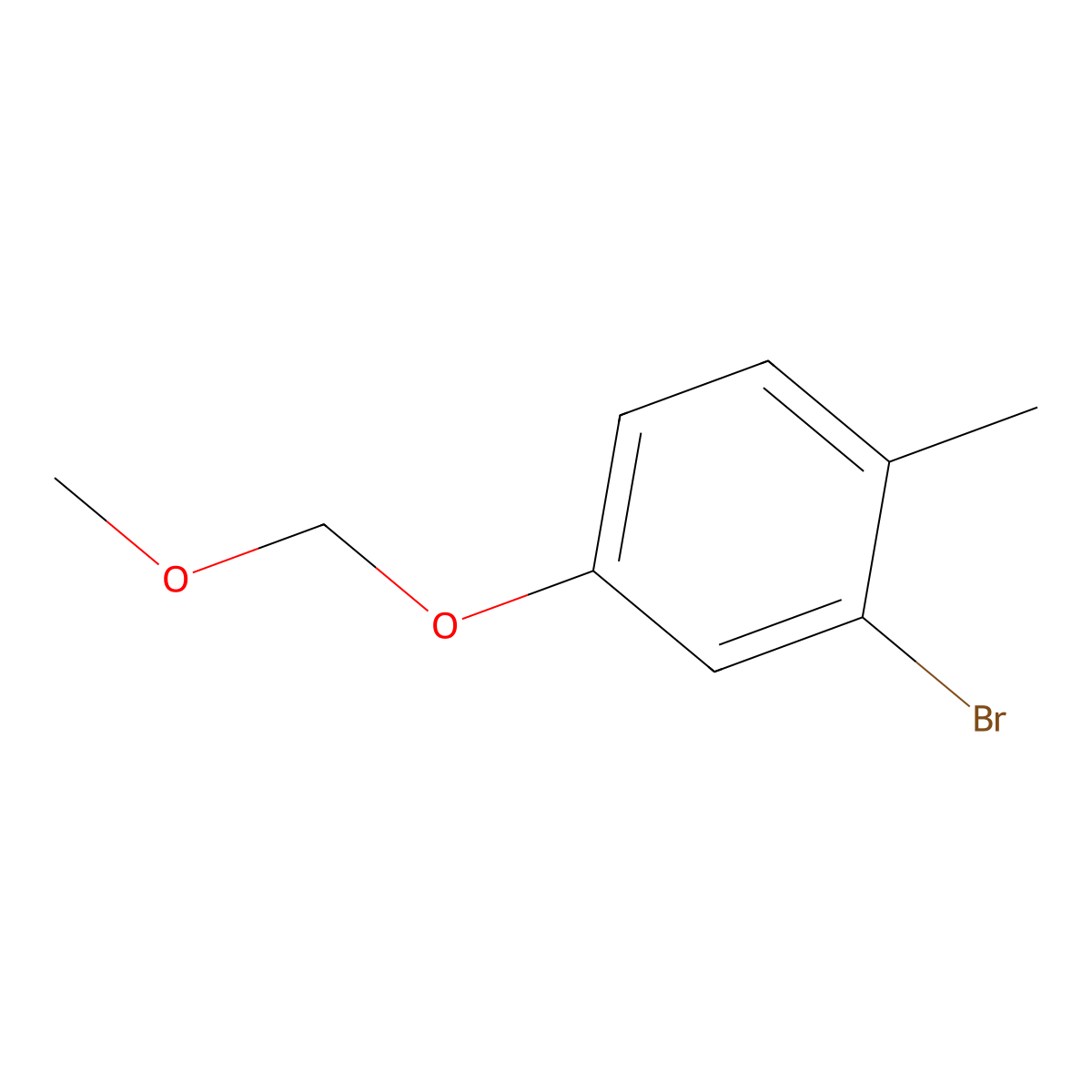 2-Bromo-4-(methoxymethoxy)-1-methyl-benzene molecular structure, CAS 341006-17-5