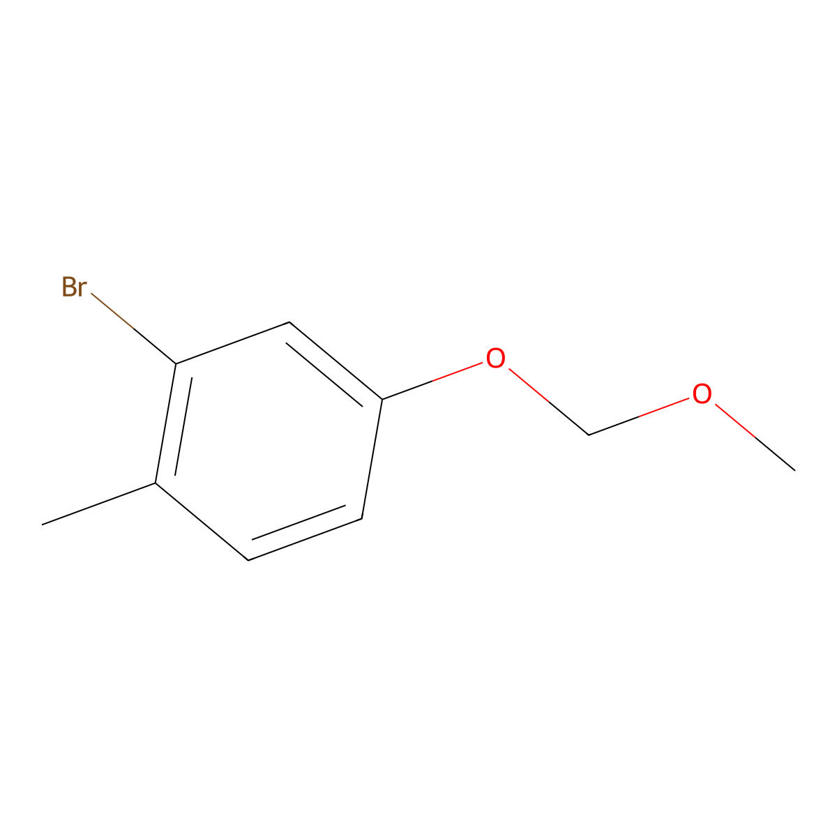 2-Bromo-4-(methoxymethoxy)-1-methyl-benzene molecular structure, CAS 341006-17-5