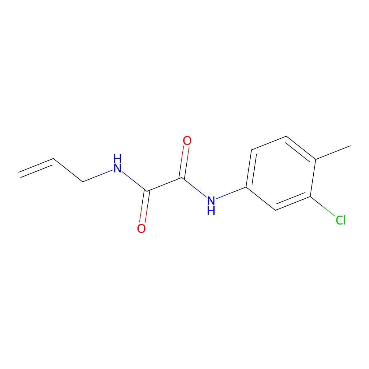 N'-(3-chloro-4-methylphenyl)-N-prop-2-enyloxamide molecular structure, CAS 341006-58-4
