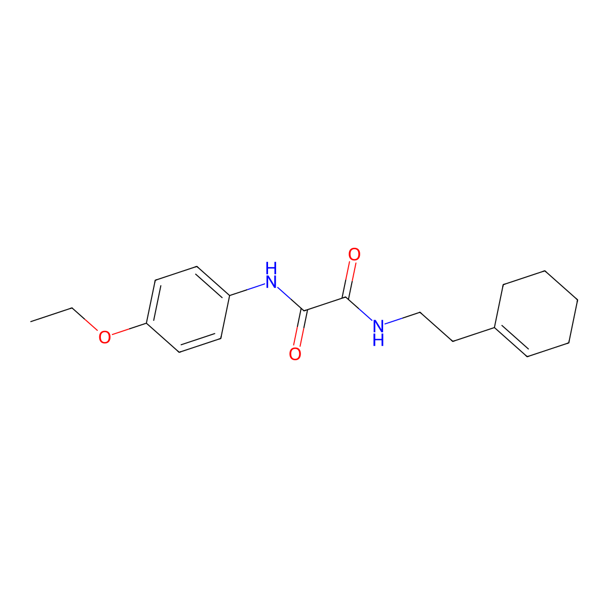 N-[2-(cyclohexen-1-yl)ethyl]-N'-(4-ethoxyphenyl)oxamide molecular structure, CAS 341007-46-3