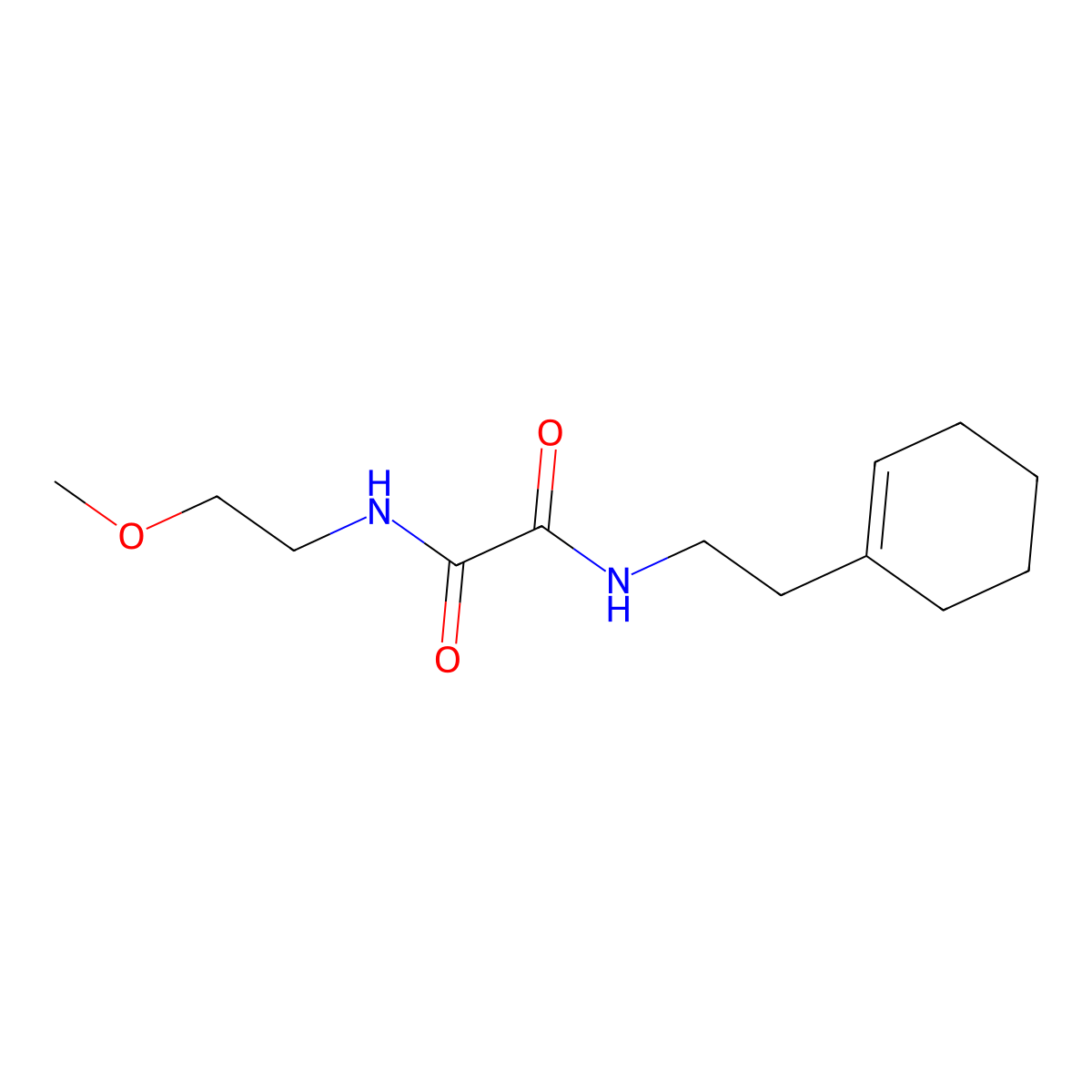 N-[2-(cyclohexen-1-yl)ethyl]-N'-(2-methoxyethyl)oxamide molecular structure, CAS 341007-51-0