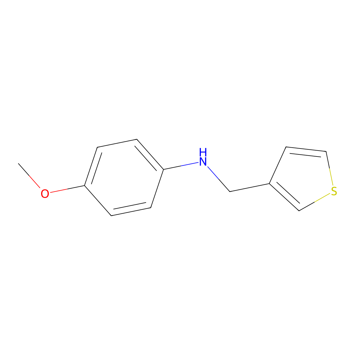 (4-Methoxy-phenyl)-thiophen-3-ylmethyl-amine molecular structure, CAS 341008-32-0