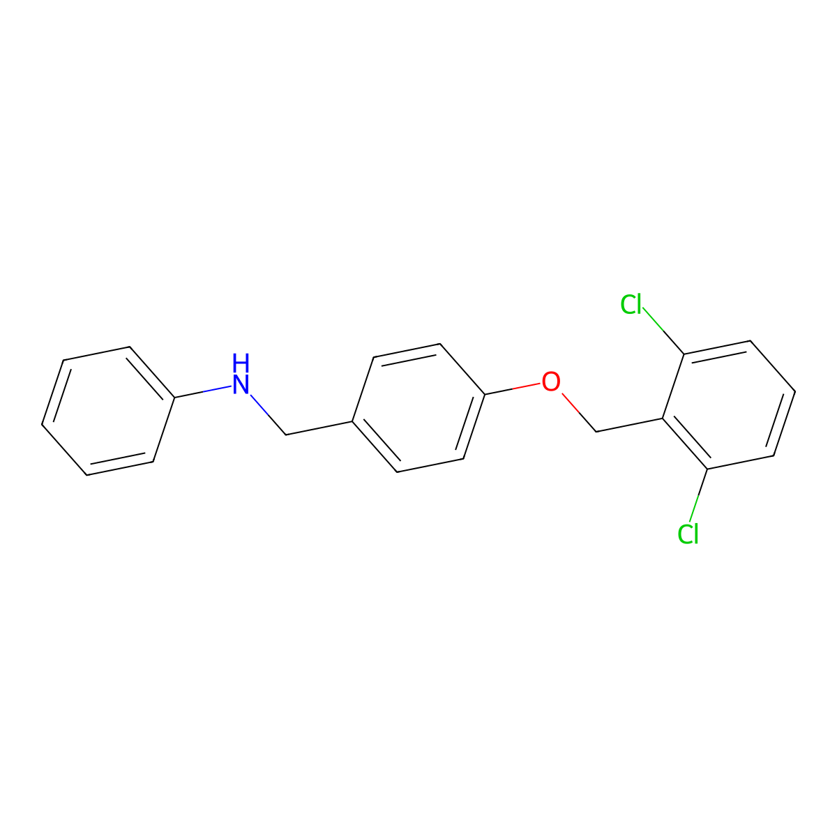 4-[(2,6-Dichlorophenyl)methoxy]-N-phenylbenzenemethanamine molecular structure, CAS 341008-97-7