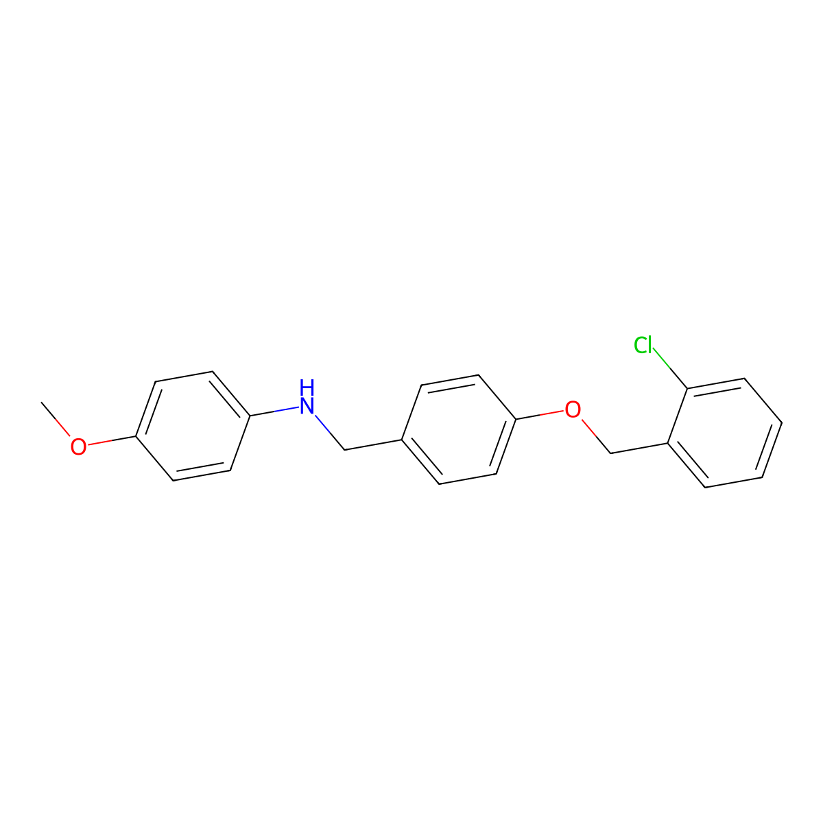 4-[(2-Chlorophenyl)methoxy]-N-(4-methoxyphenyl)benzenemethanamine molecular structure, CAS 341009-07-2