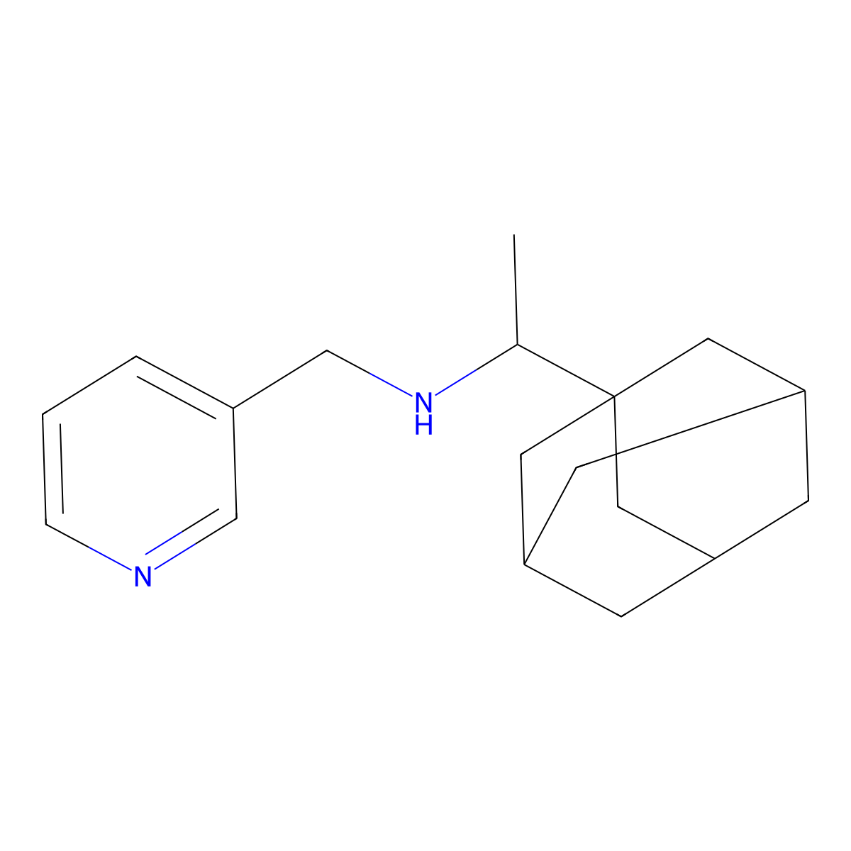 (1-Adamantan-1-yl-ethyl)-pyridin-3-ylmethyl-amine molecular structure, CAS 341009-21-0