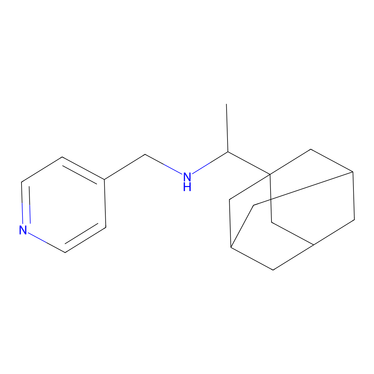 (1-Adamantan-1-yl-ethyl)-pyridin-4-ylmethyl-amine molecular structure, CAS 341009-23-2