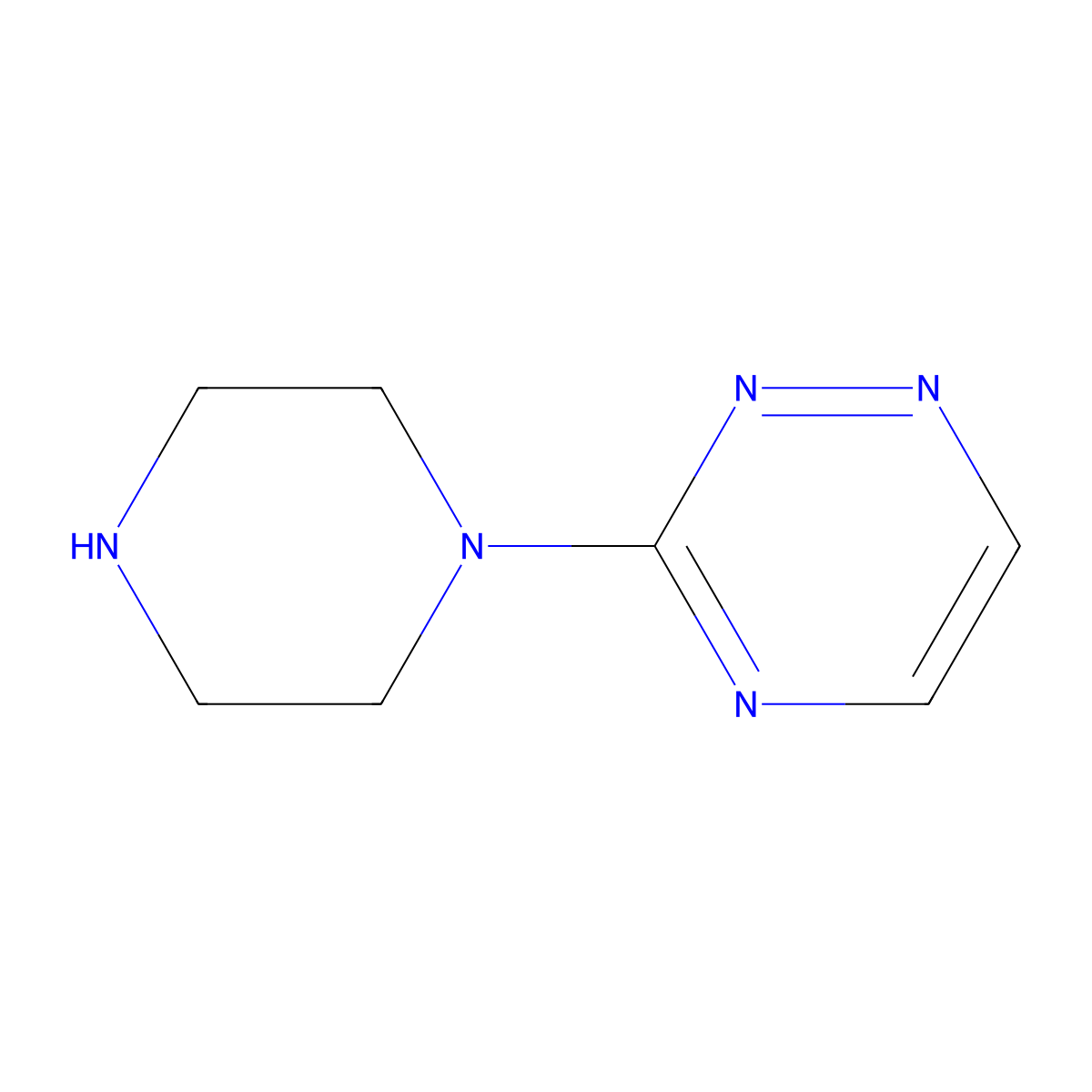 3-(Piperazin-1-yl)-1,2,4-triazine molecular structure, CAS 341010-36-4