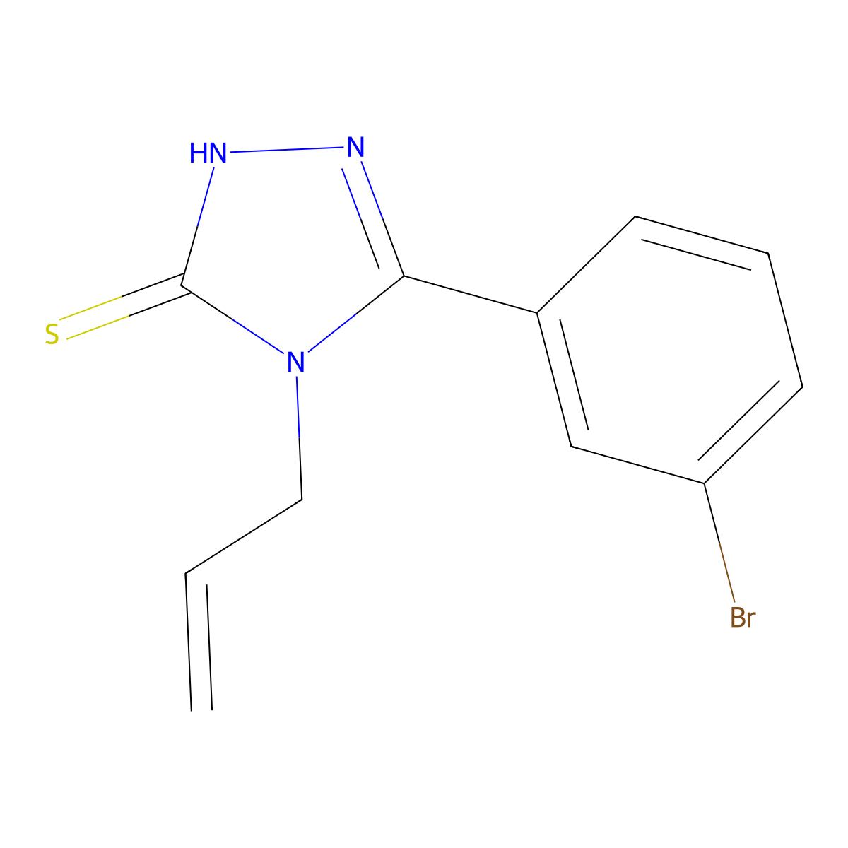 4-allyl-5-(3-bromophenyl)-4H-1,2,4-triazole-3-thiol molecular structure, CAS 341013-59-0