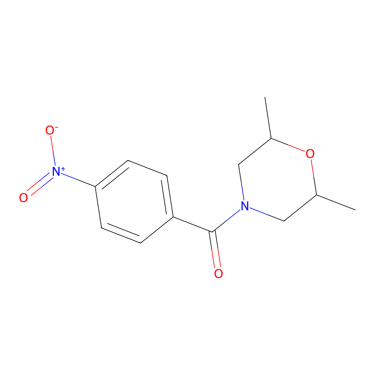 2,6-Dimethyl-4-(4-nitrobenzoyl)morpholine molecular structure, CAS 341013-60-3