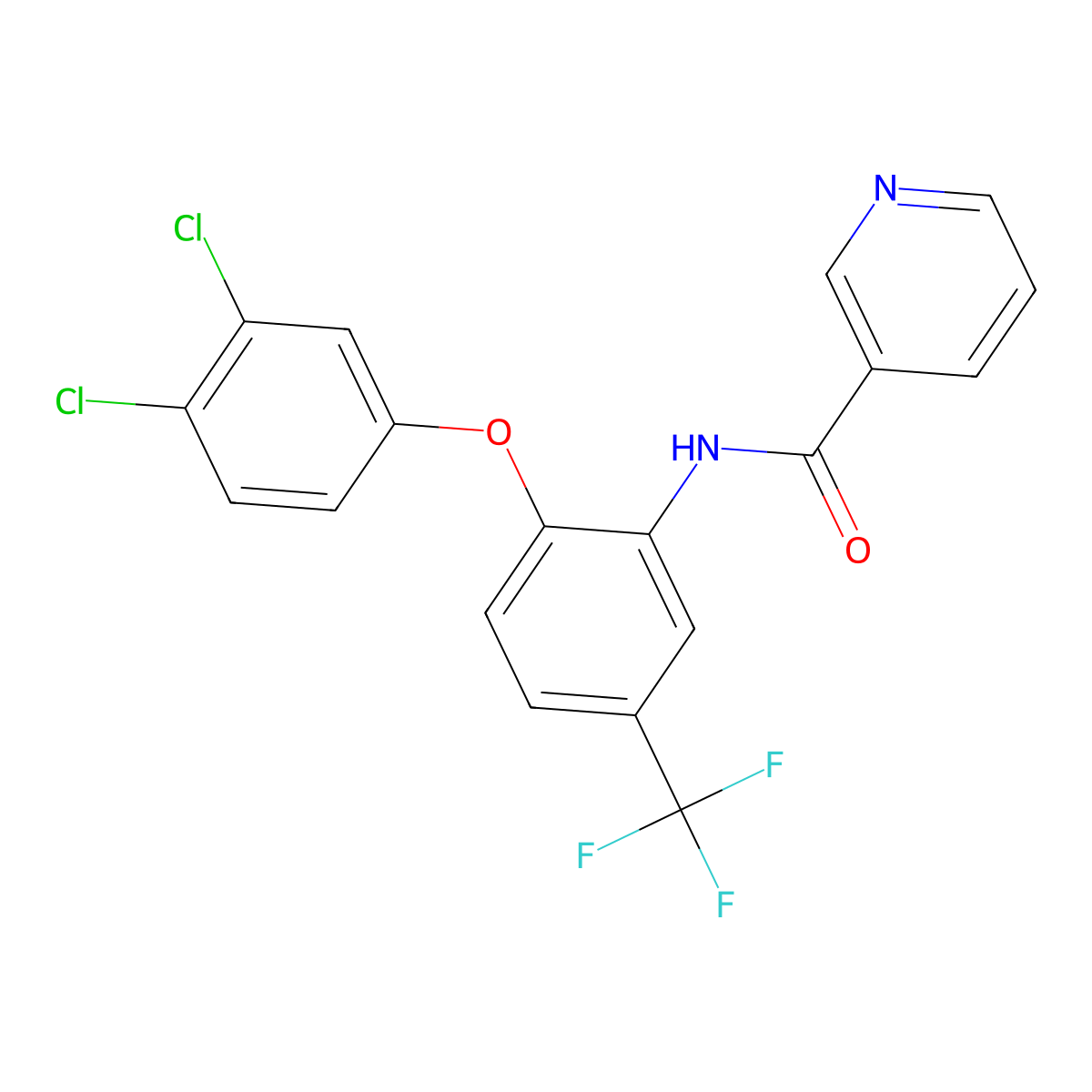N-[2-(3,4-dichlorophenoxy)-5-(trifluoromethyl)phenyl]pyridine-3-carboxamide molecular structure, CAS 341014-27-5