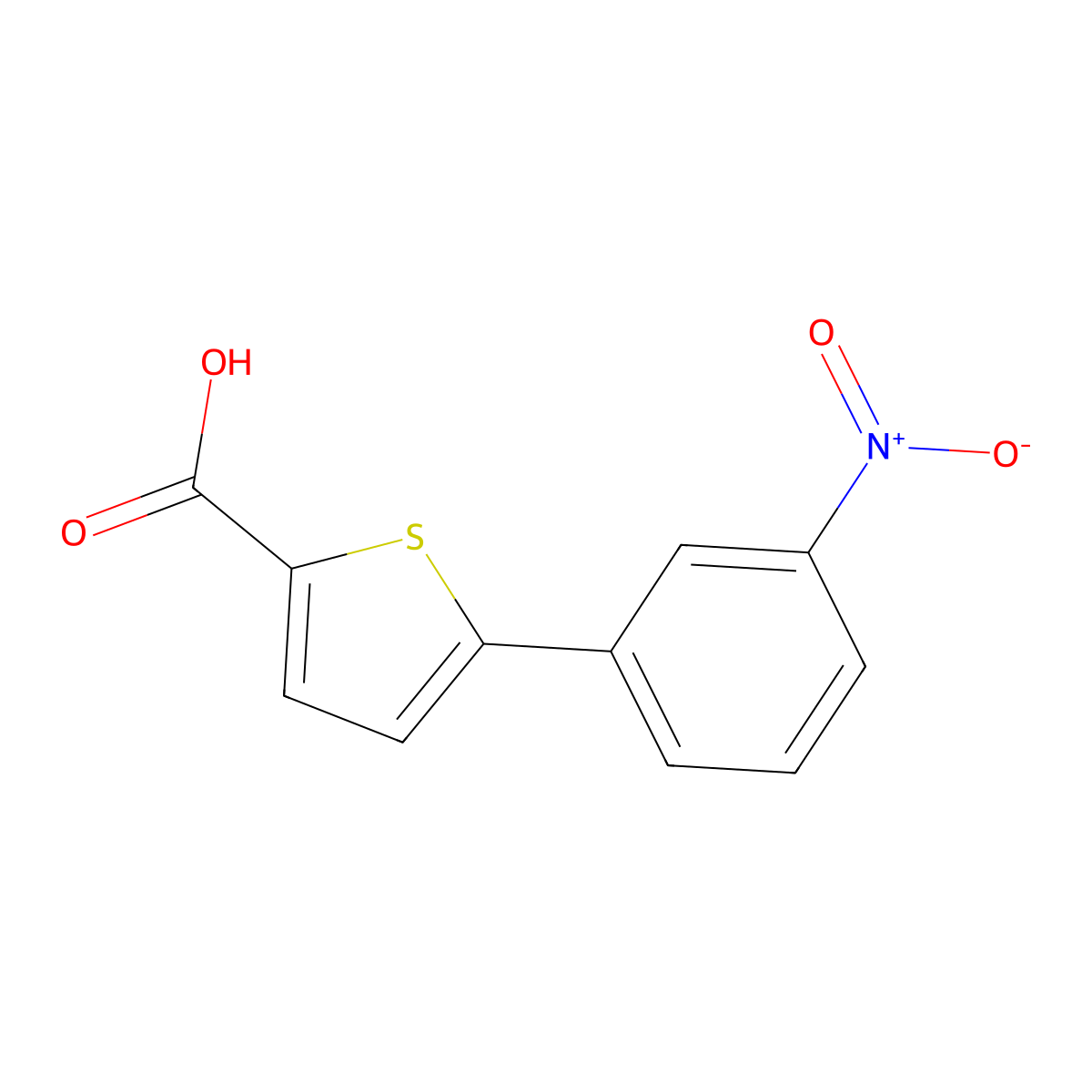 5-(3-Nitrophenyl)thiophene-2-carboxylic acid molecular structure, CAS 341015-21-2