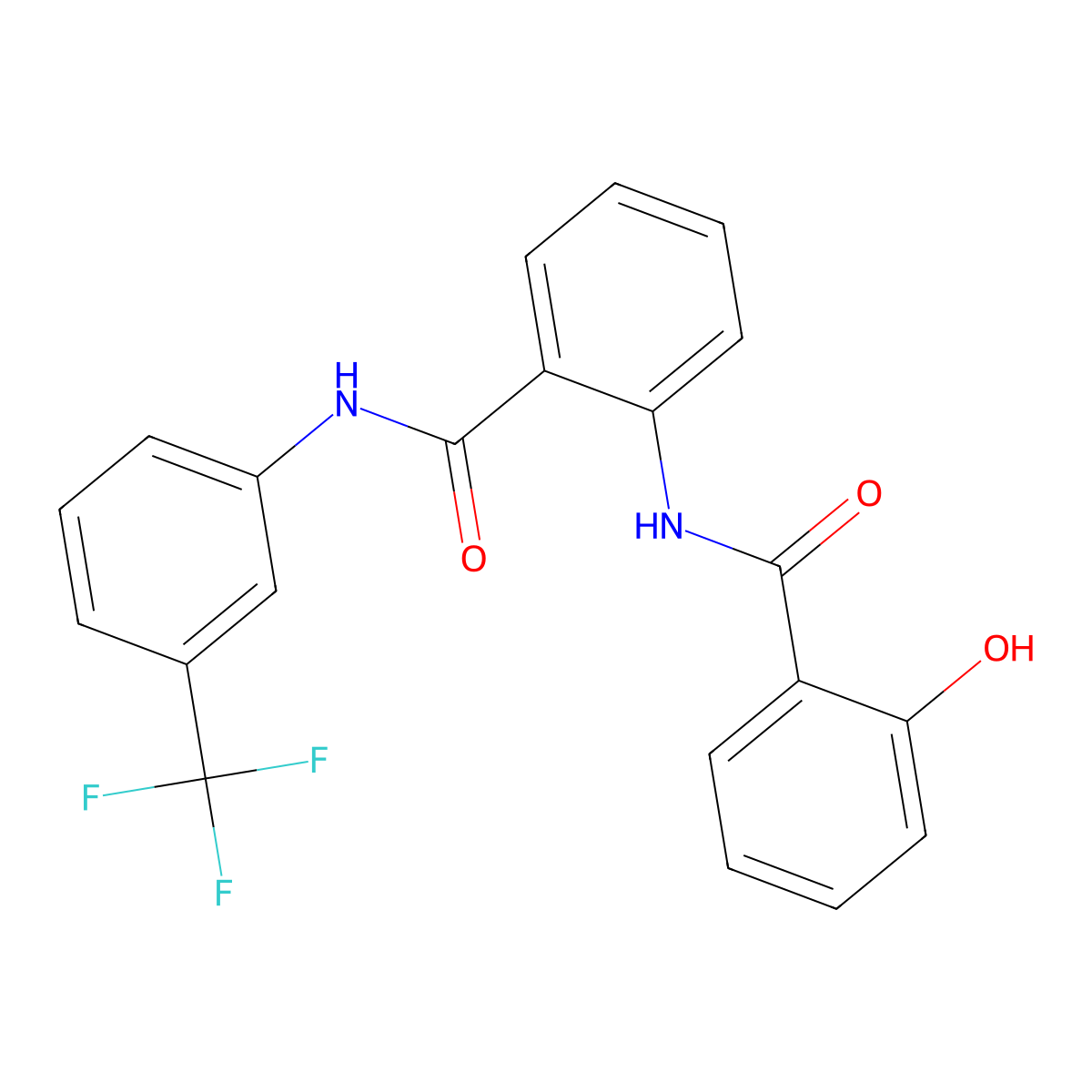 2-[(2-hydroxybenzoyl)amino]-N-[3-(trifluoromethyl)phenyl]benzamide molecular structure, CAS 341018-65-3