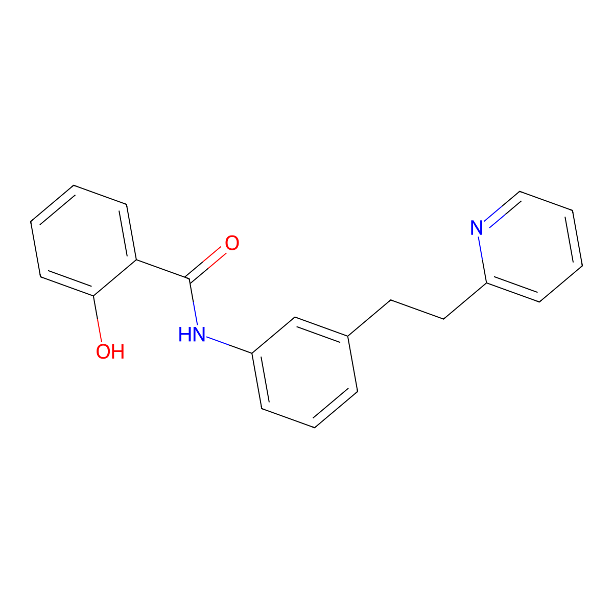 2-hydroxy-N-{3-[2-(pyridin-2-yl)ethyl]phenyl}benzamide molecular structure, CAS 341018-66-4
