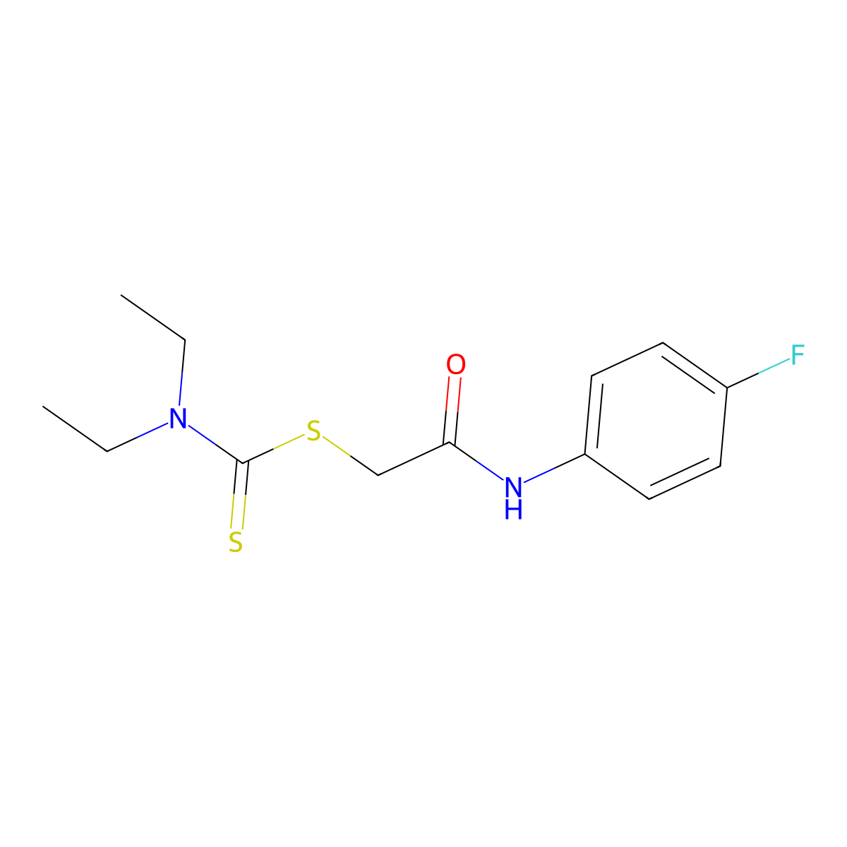 2-[(4-Fluorophenyl)amino]-2-oxoethyl diethyldithiocarbamate molecular structure, CAS 341019-62-3