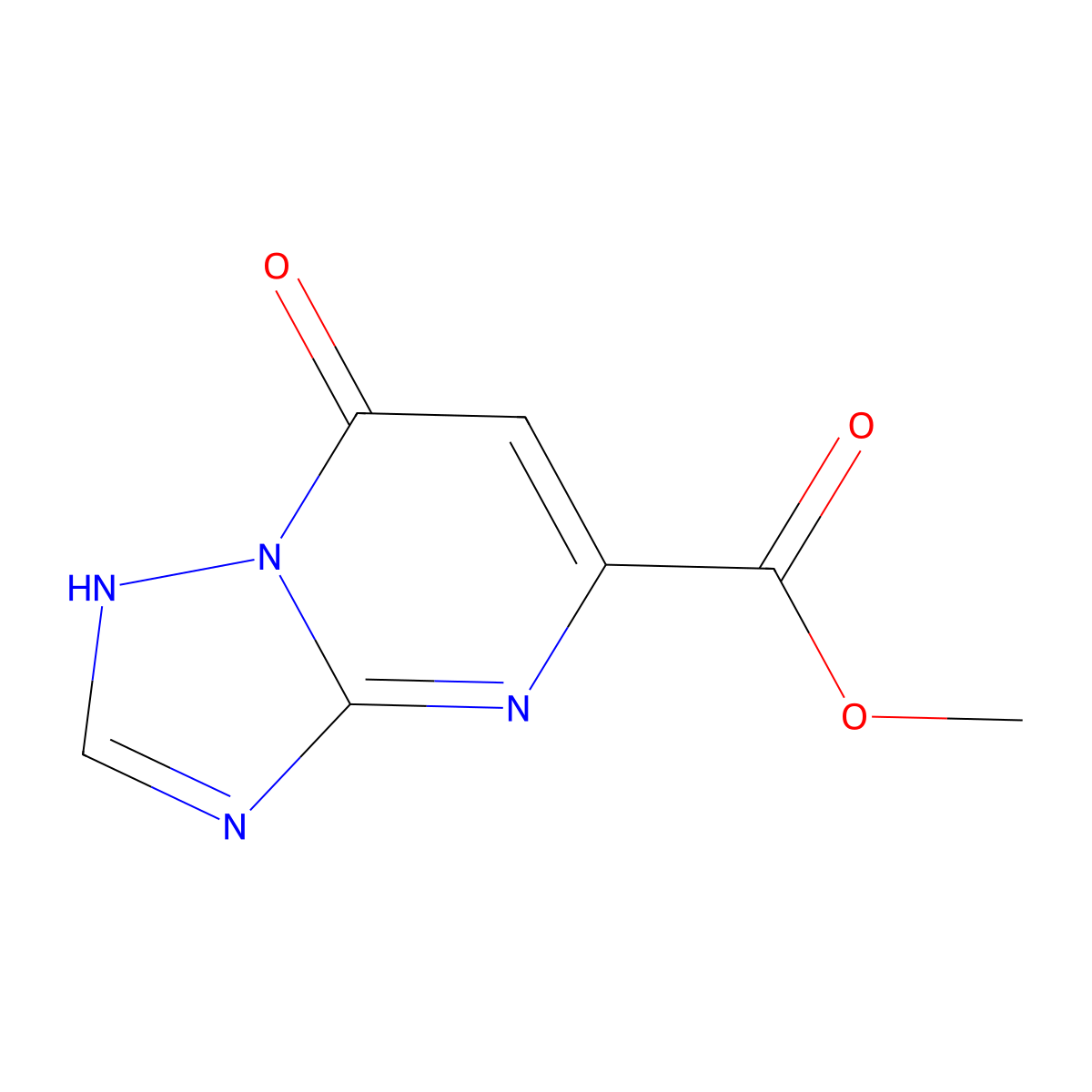 methyl 7-oxo-4H,7H-(1,2,4)triazolo(1,5-a)pyrimidine-5-carboxylate molecular structure, CAS 34102-77-7