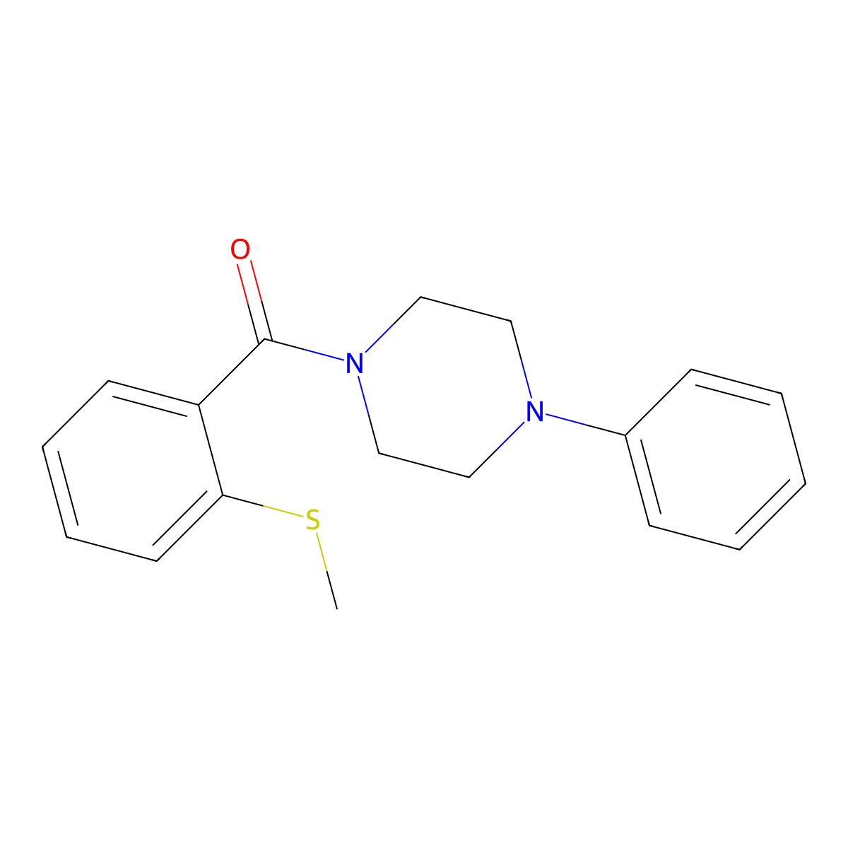 (2-(Methylthio)phenyl)(4-phenylpiperazin-1-yl)methanone molecular structure, CAS 341020-23-3