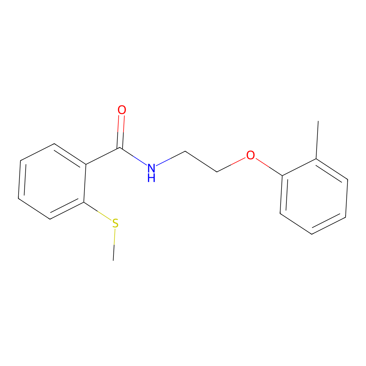 N-[2-(2-methylphenoxy)ethyl]-2-methylsulfanylbenzamide molecular structure, CAS 341020-27-7
