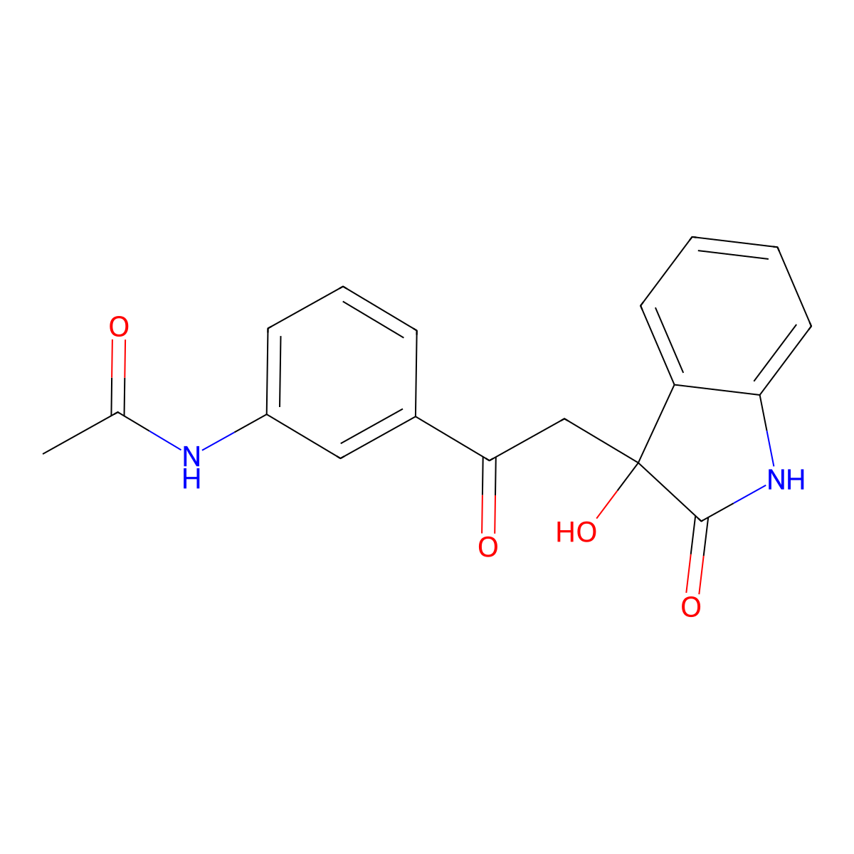 N-{3-[2-(3-hydroxy-2-oxo-2,3-dihydro-1H-indol-3-yl)acetyl]phenyl}acetamide molecular structure, CAS 341020-65-3
