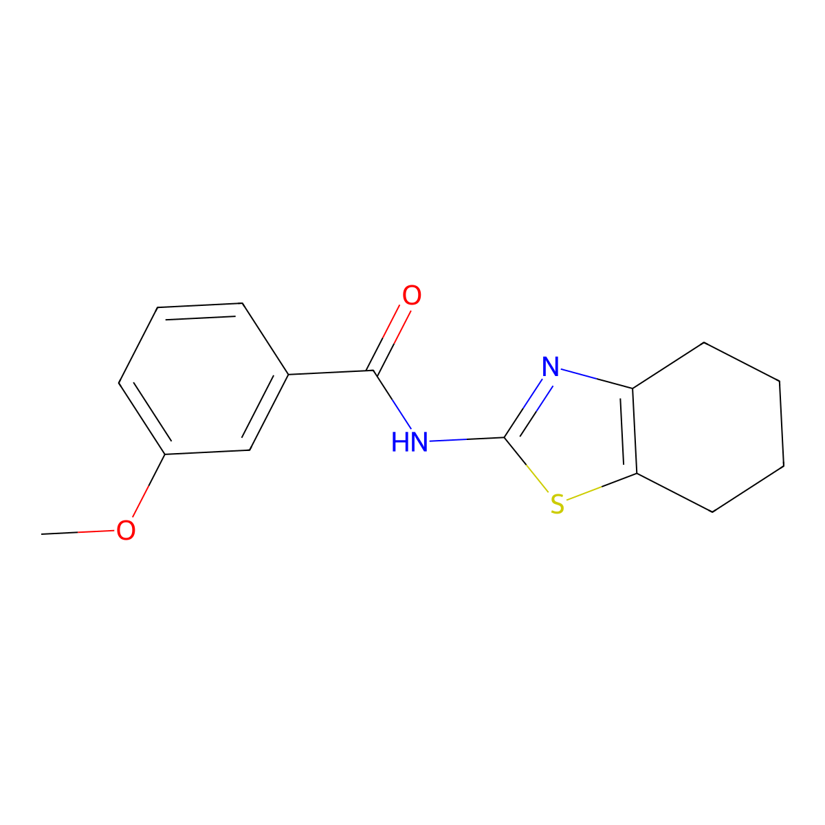 3-methoxy-N-(4,5,6,7-tetrahydro-1,3-benzothiazol-2-yl)benzamide molecular structure, CAS 341020-68-6