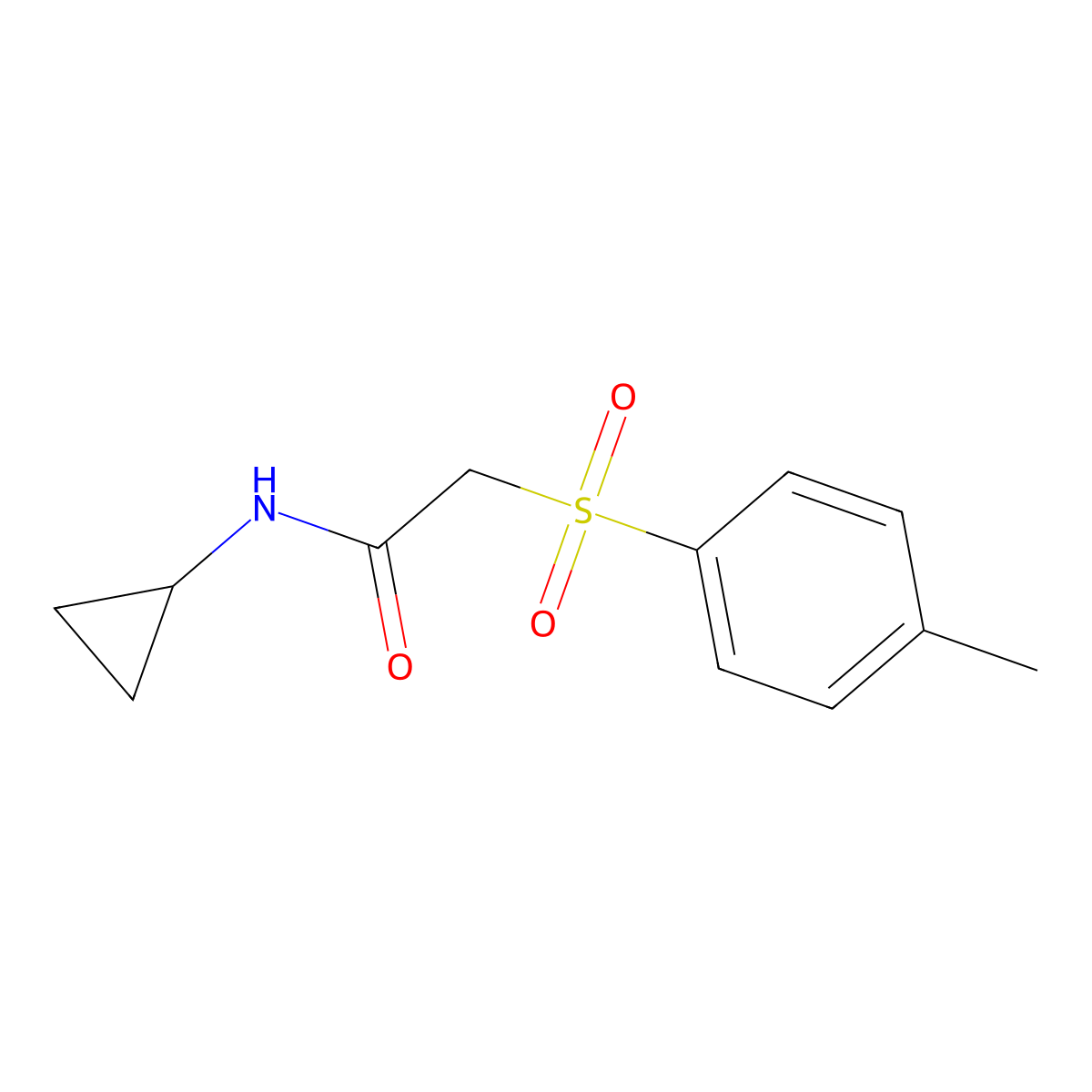 N-cyclopropyl-2-[(4-methylphenyl)sulfonyl]acetamide molecular structure, CAS 341020-72-2