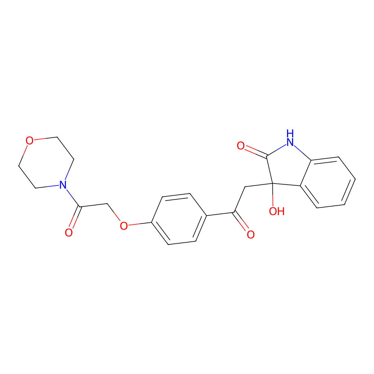 3-hydroxy-3-[2-[4-(2-morpholin-4-yl-2-oxoethoxy)phenyl]-2-oxoethyl]-1H-indol-2-one molecular structure, CAS 341021-03-2