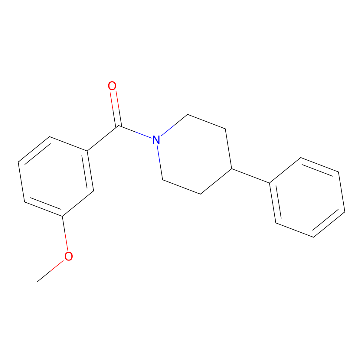 (3-Methoxyphenyl)(4-phenylpiperidin-1-yl)methanone molecular structure, CAS 341021-21-4