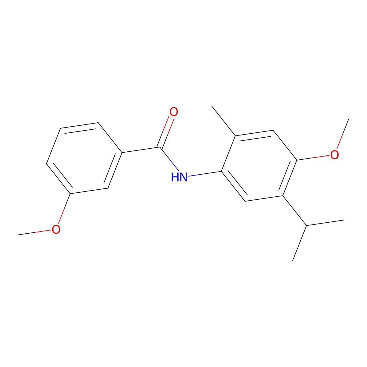 3-methoxy-N-(4-methoxy-2-methyl-5-propan-2-ylphenyl)benzamide molecular structure, CAS 341021-31-6