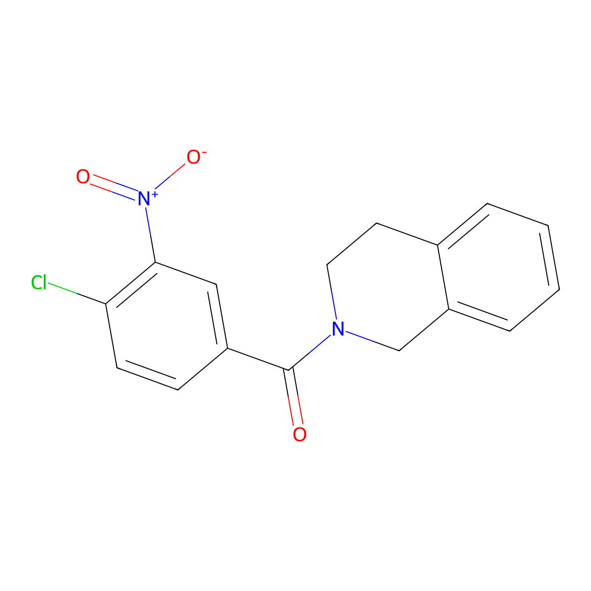 (4-chloro-3-nitrophenyl)-(3,4-dihydro-1H-isoquinolin-2-yl)methanone molecular structure, CAS 341021-38-3