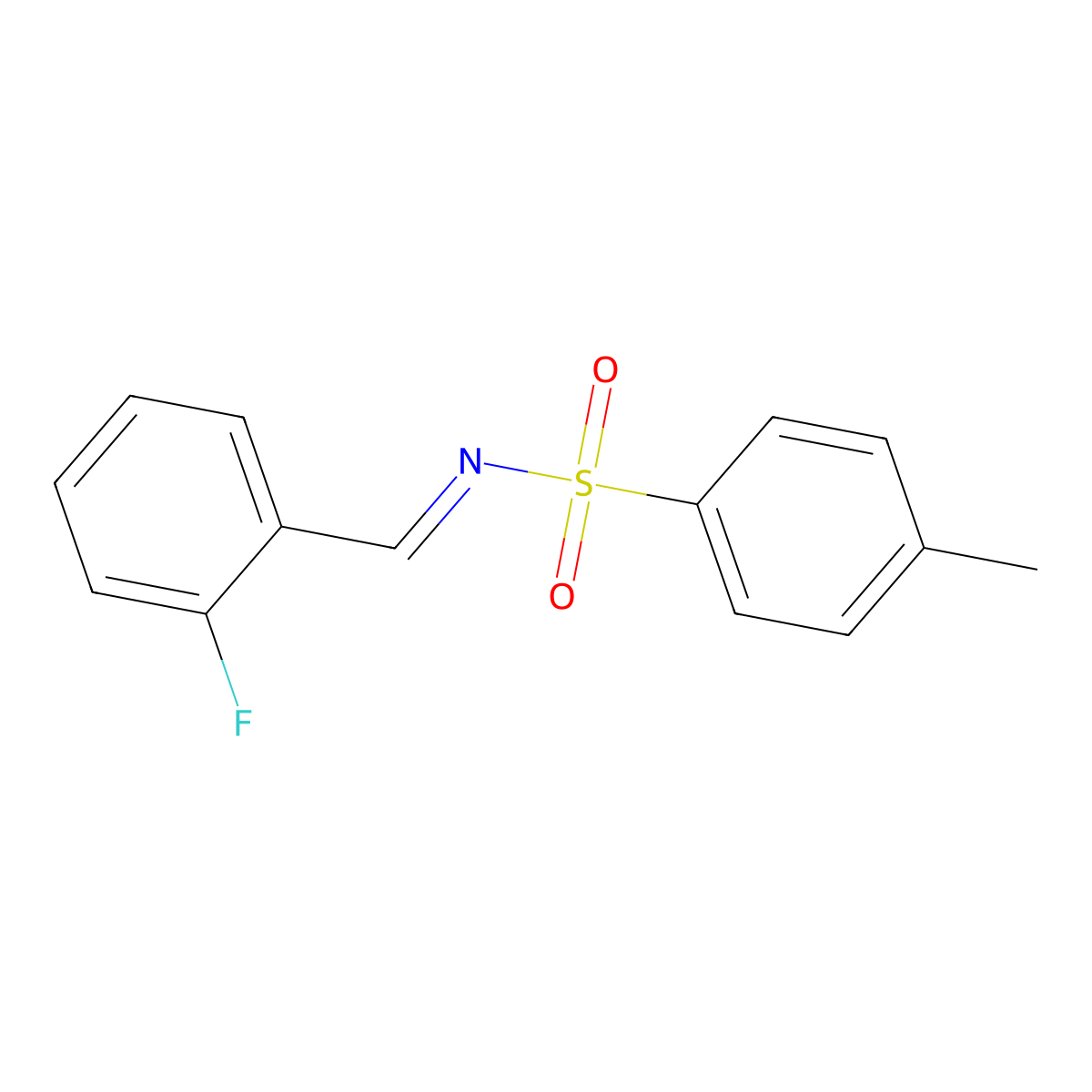 N-[(2-fluorophenyl)methylidene]-4-methylbenzenesulfonamide molecular structure, CAS 341023-38-9