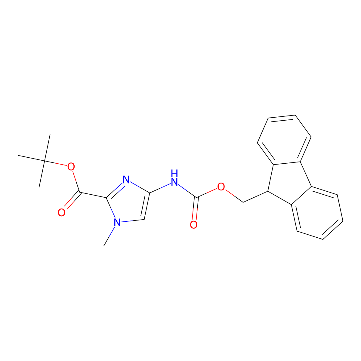 tert-butyl 4-({[(9H-fluoren-9-yl)methoxy]carbonyl}amino)-1-methyl-1H-imidazole-2-carboxylate molecular structure, CAS 341027-23-4