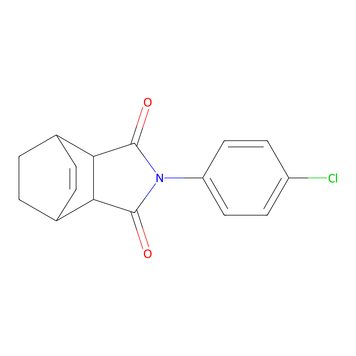 2-(4-chlorophenyl)-3a,4,7,7a-tetrahydro-1H-4,7-ethanoisoindole-1,3(2H)-dione molecular structure, CAS 341028-74-8