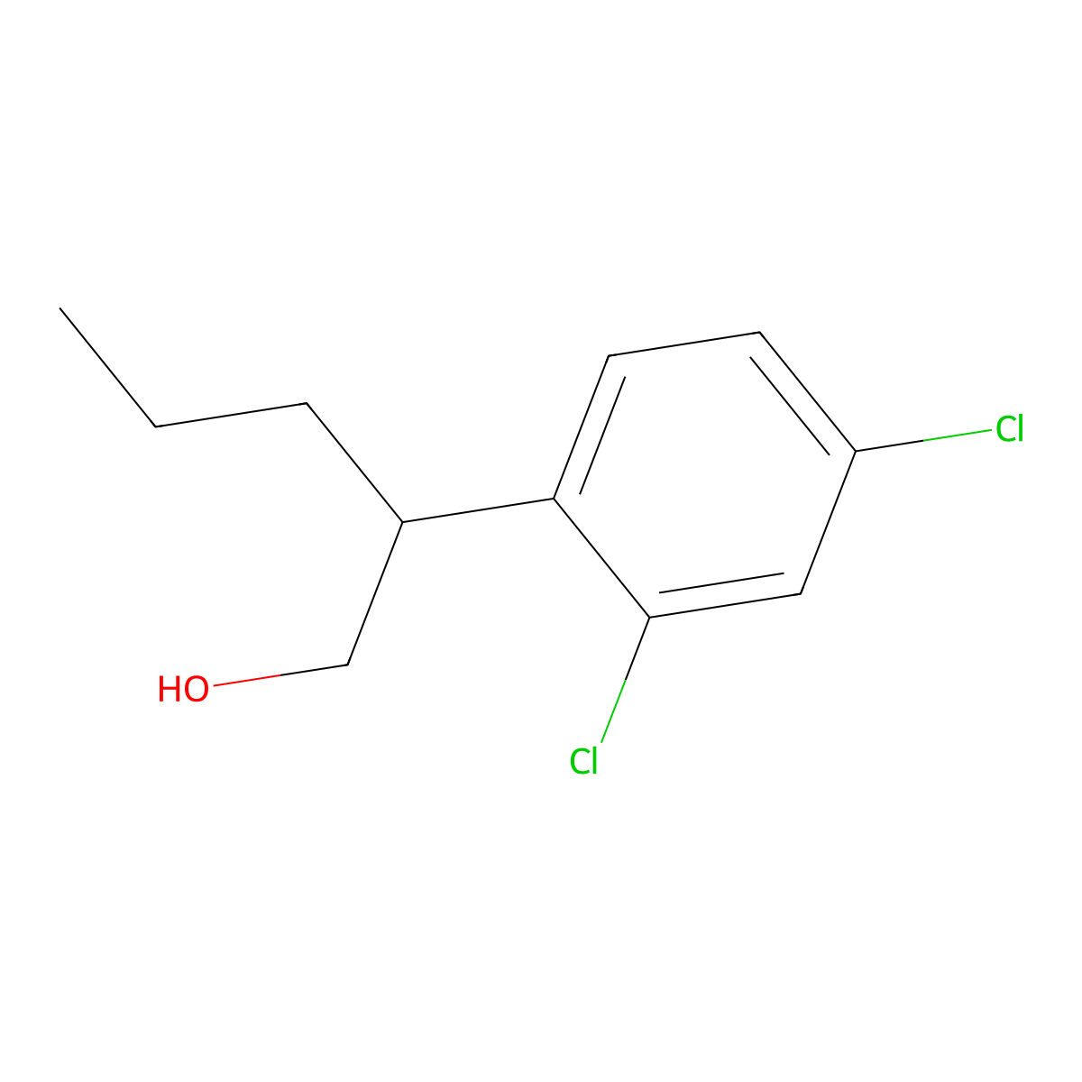 2-(2,4-Dichloro-phenyl)-pentan-1-ol molecular structure, CAS 341029-48-9